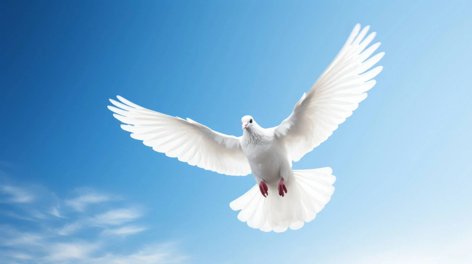 Majestic White Dove Soaring Blue Sky — free download from Dotvec