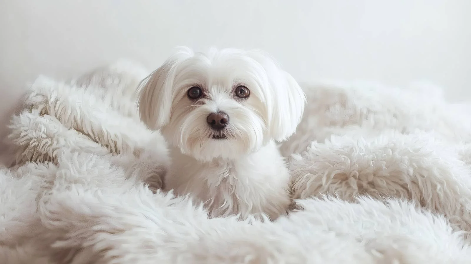 Graceful White Maltese Dog in Cozy Setting — free download from Dotvec