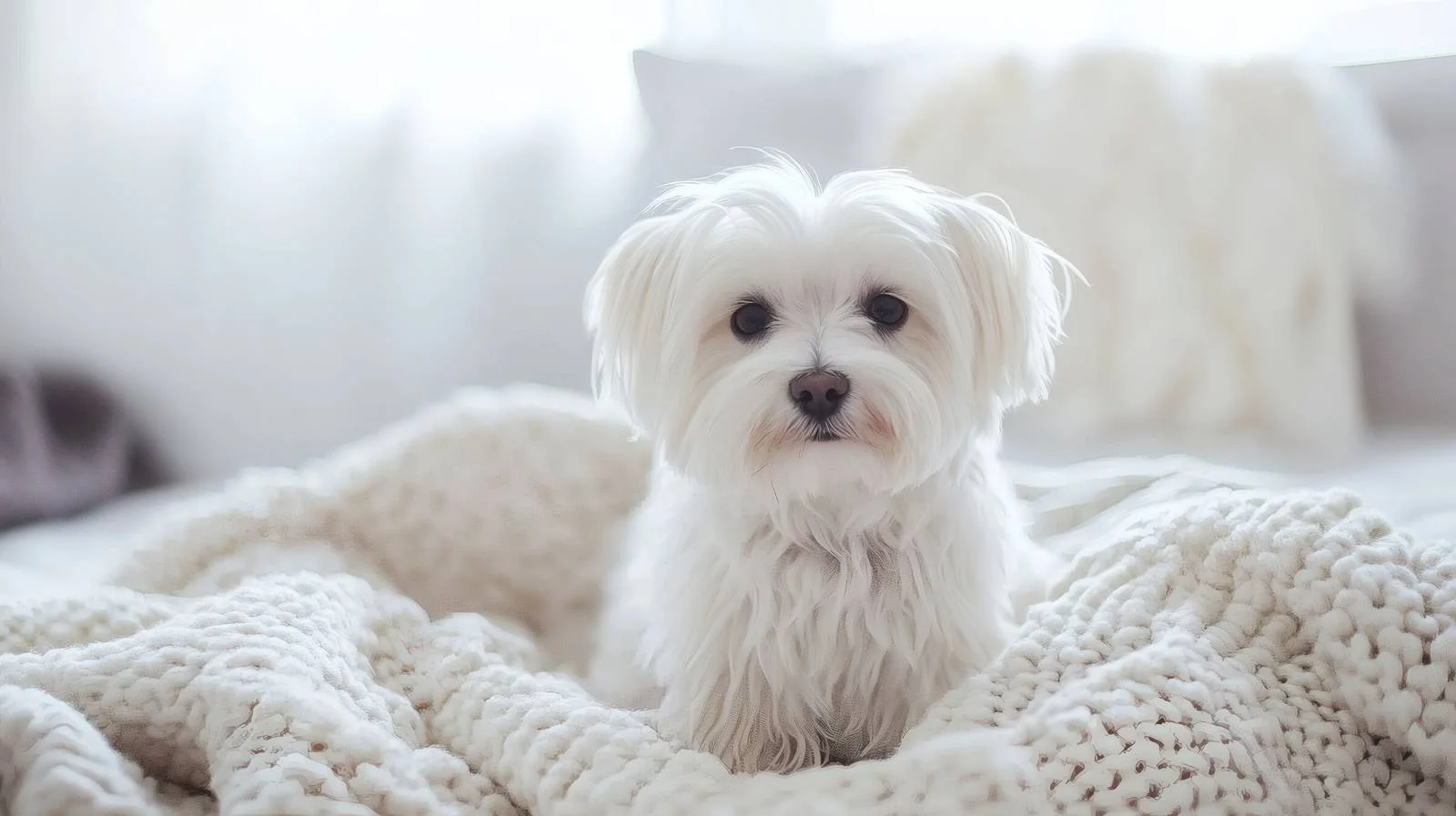 Elegant Maltese Dog in Serene Space — free download from Dotvec