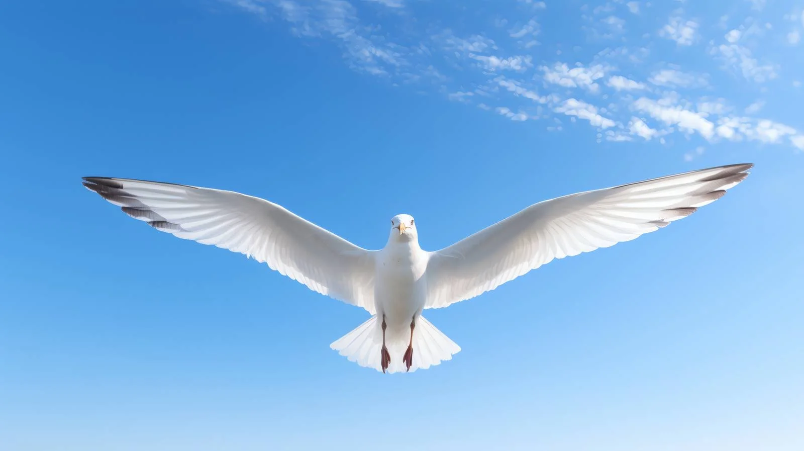 Graceful Seagull Soaring in Clear Blue Sky — free download from Dotvec