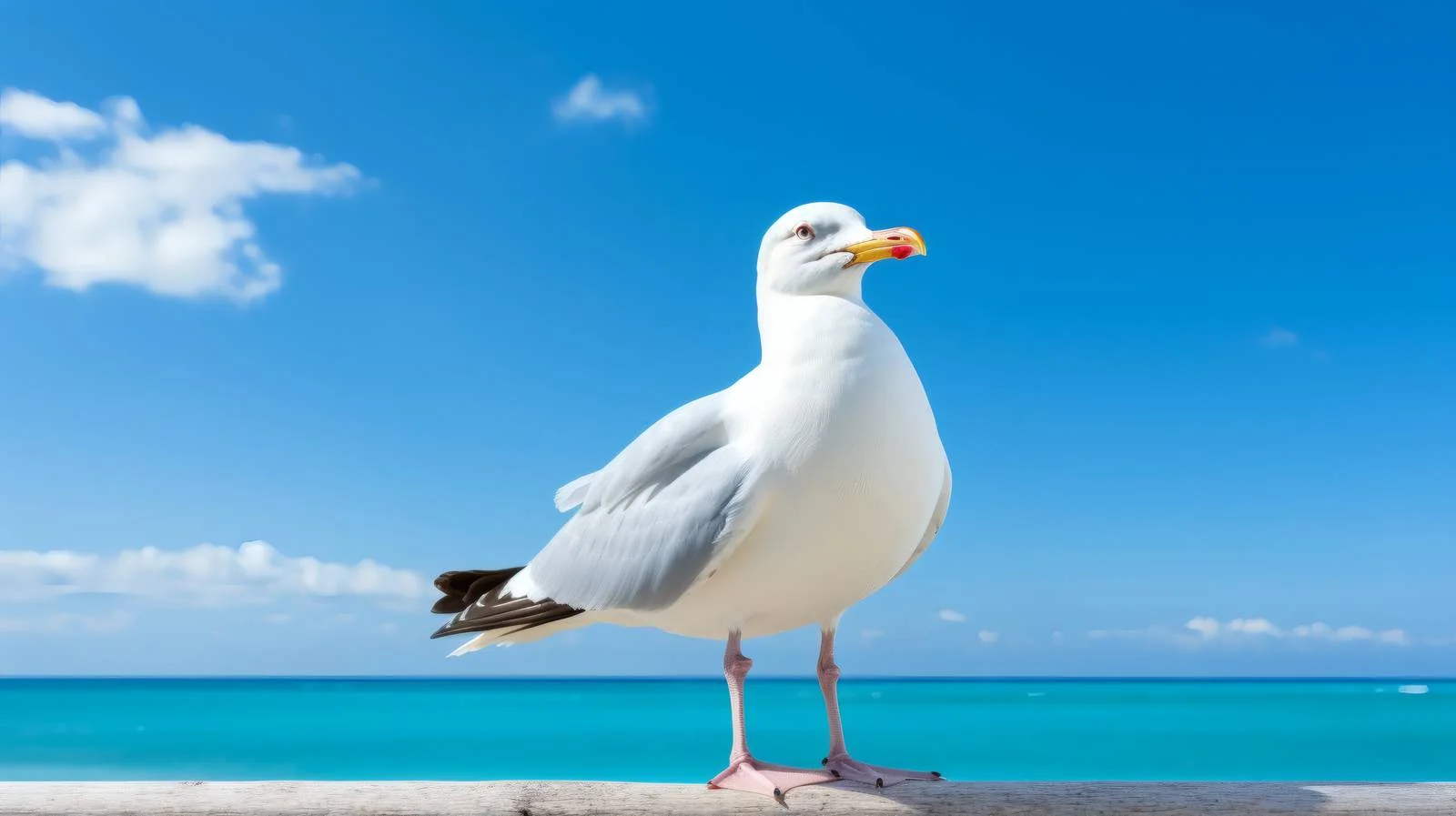 Graceful Seagull Soaring in Clear Sky — free download from Dotvec