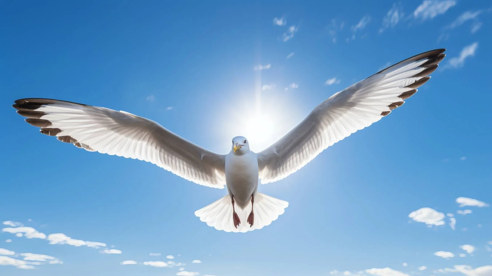 Majestic Seagull Soaring in Blue Sky — free download from Dotvec