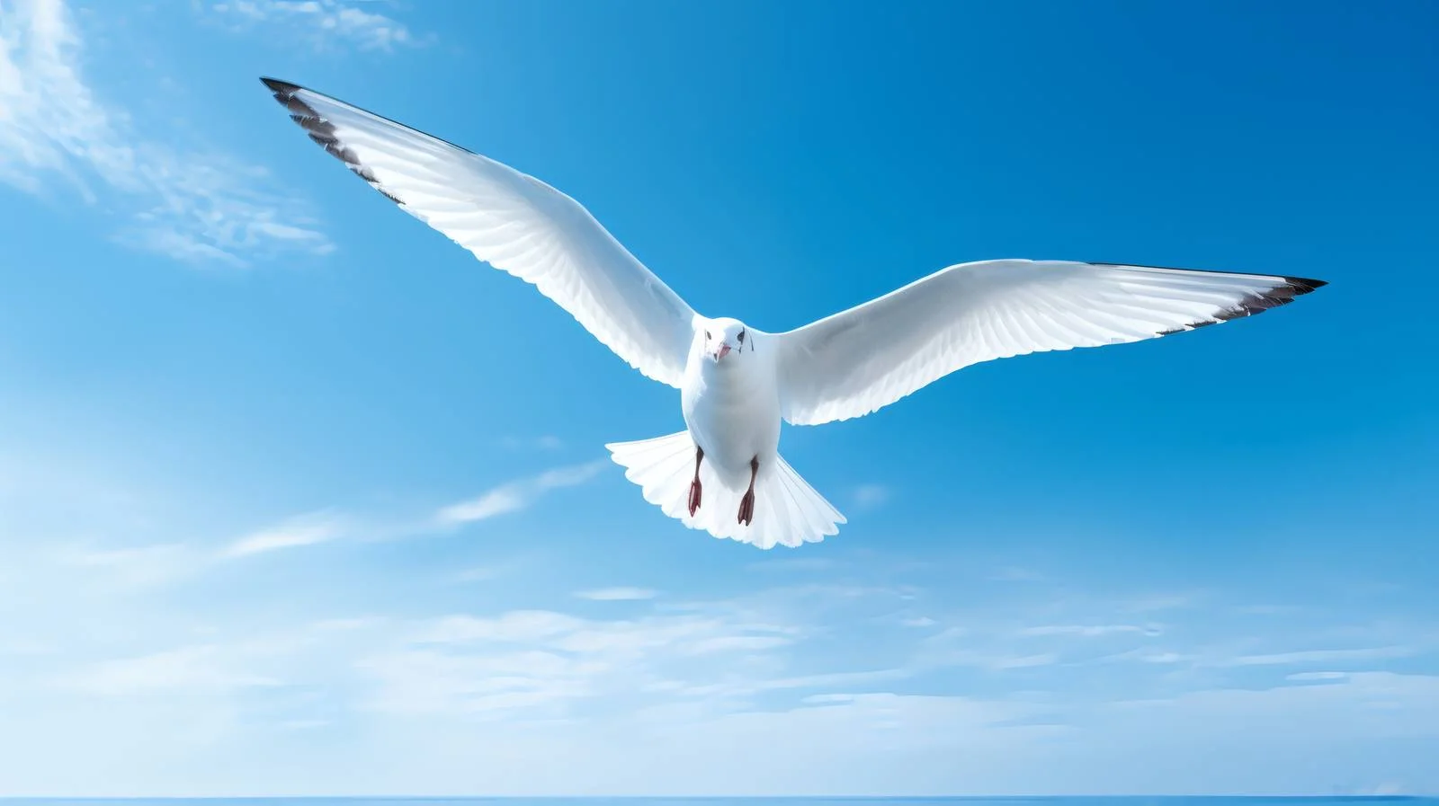 Graceful Seagull Soaring in Clear Blue Skies — free download from Dotvec