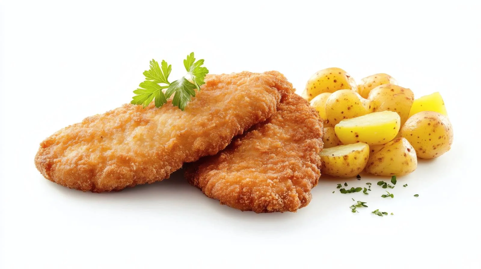 Traditional Wiener Schnitzel with Potatoes — free download from Dotvec