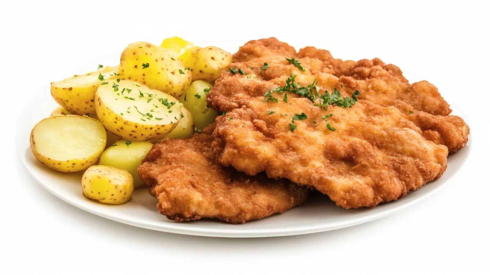 Classic Wiener Schnitzel and Potatoes Dish — free download from Dotvec