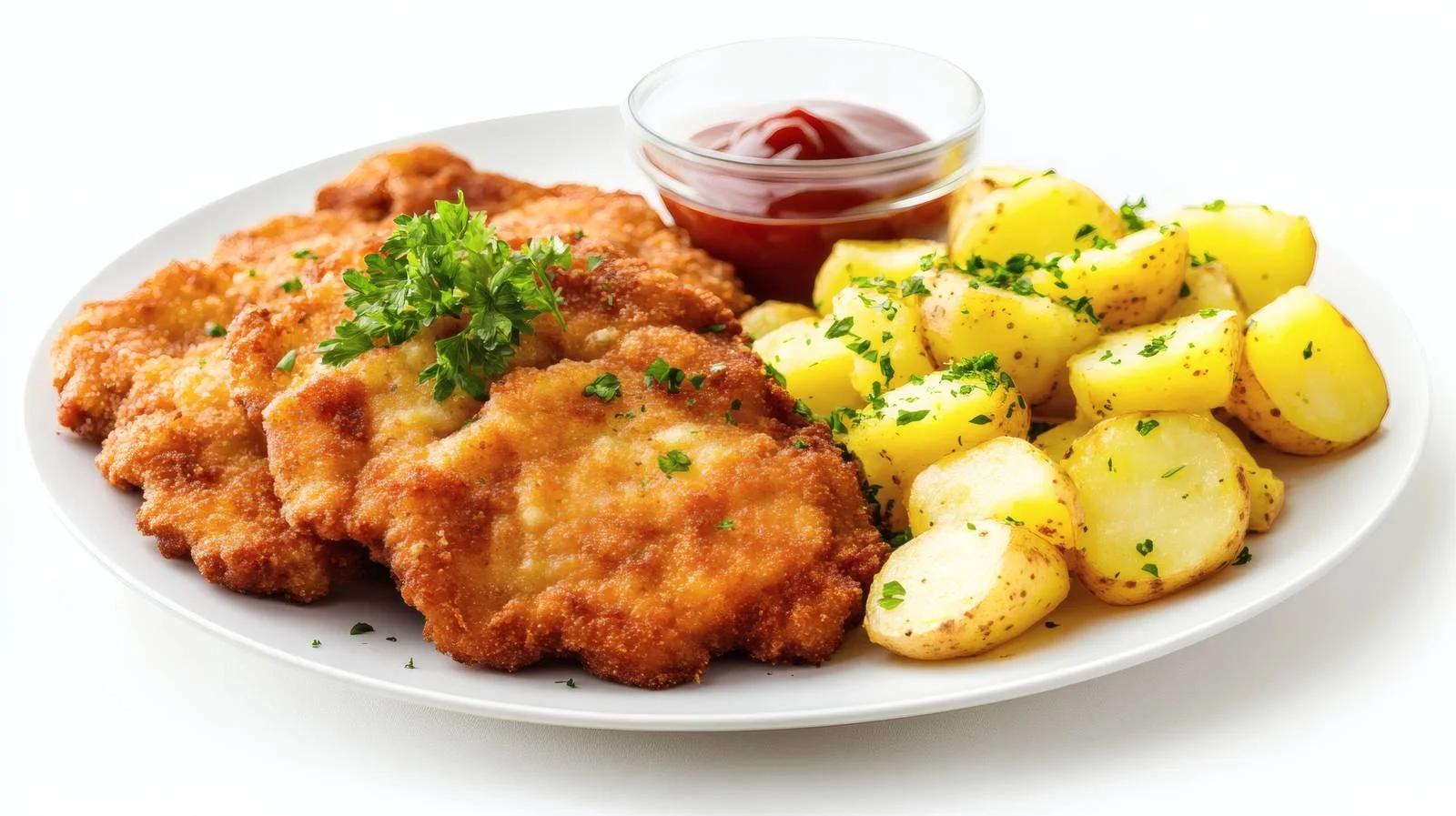 Traditional Wiener Schnitzel and Potatoes — free download from Dotvec