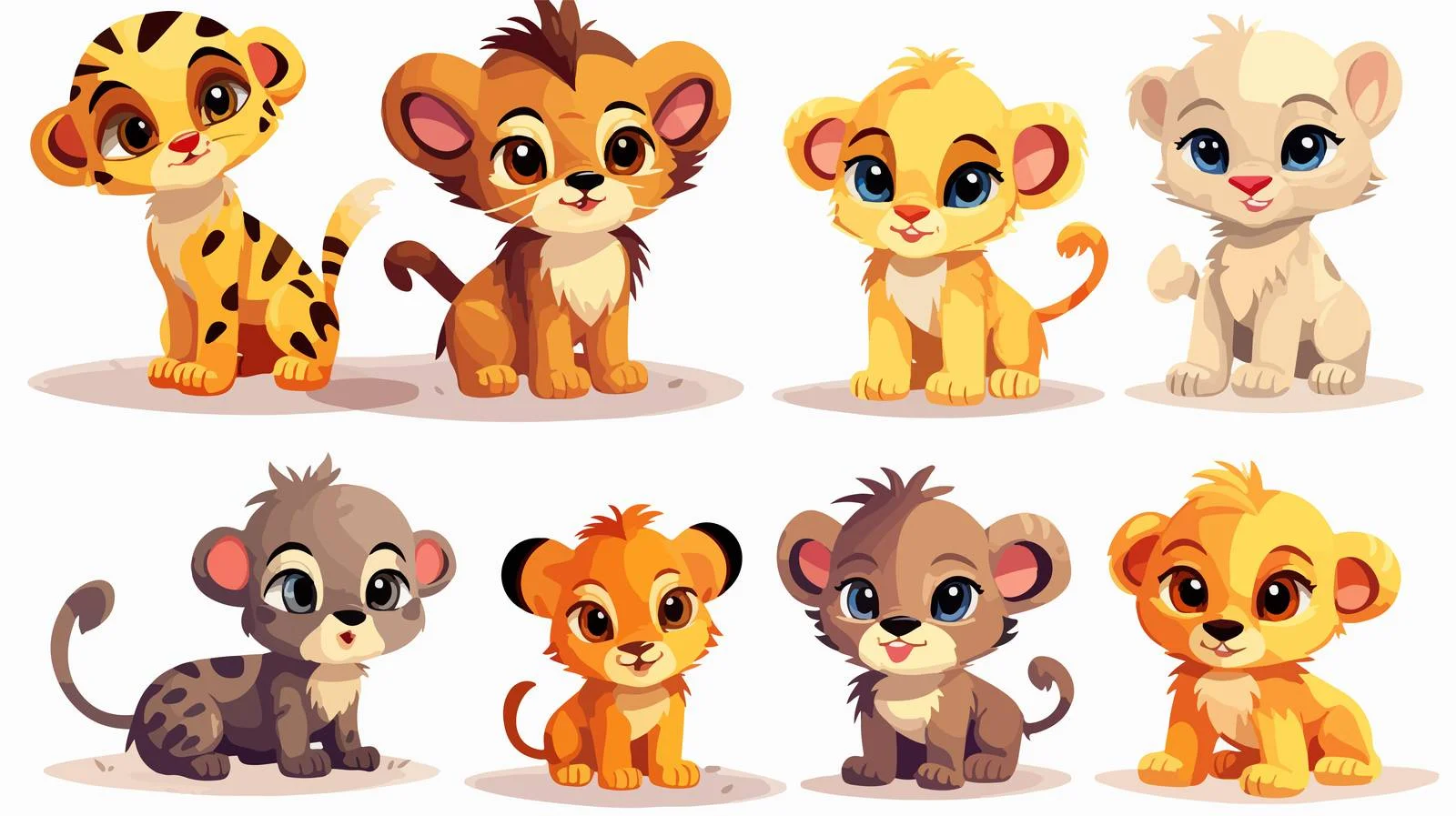 Cute Lion King Vector Illustrations — free download from Dotvec