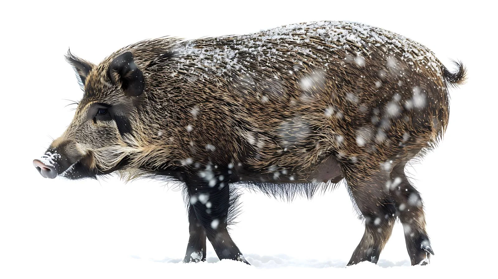 Majestic Wild Boar in Winter Wilderness — free download from Dotvec