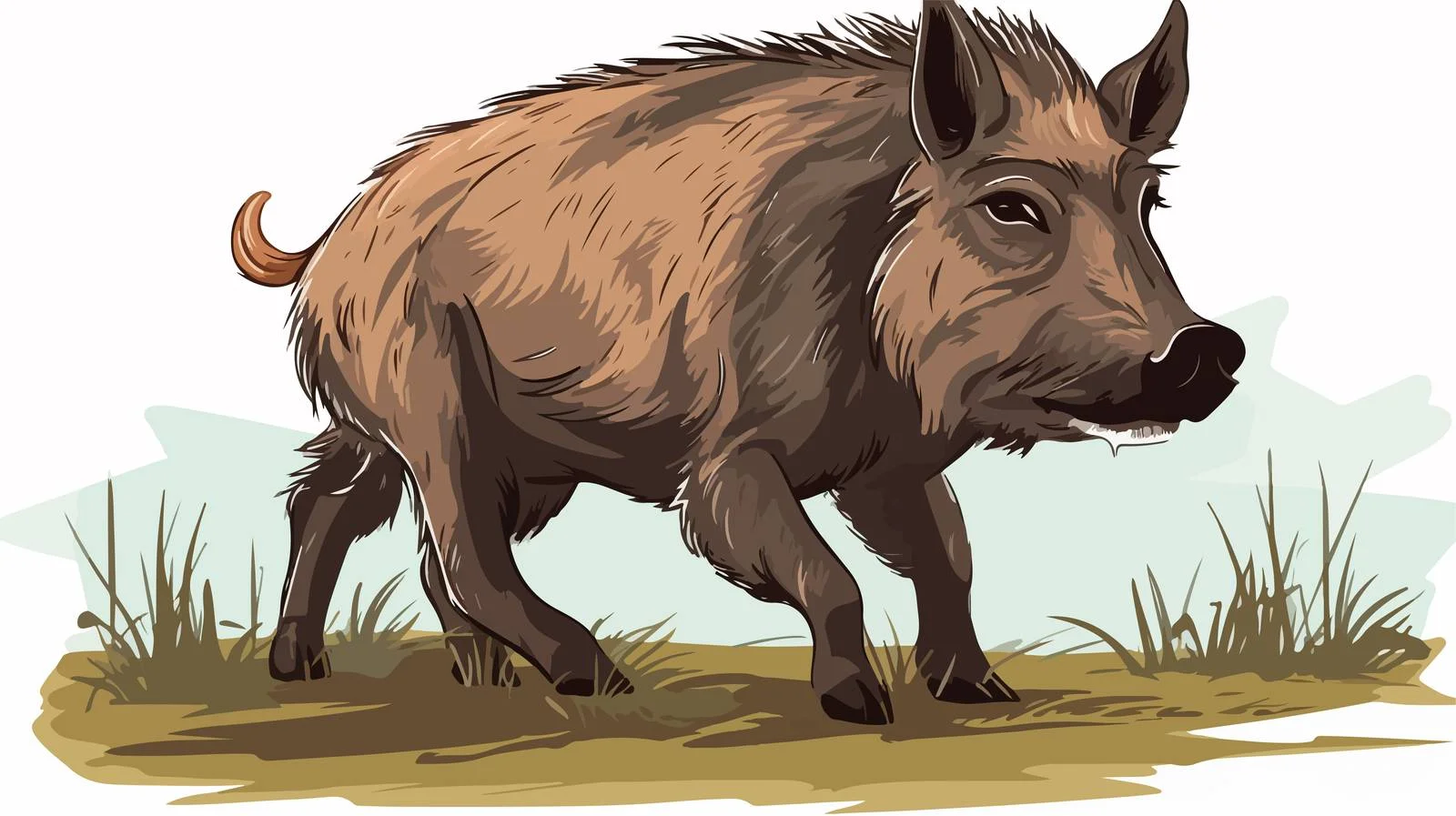 Wild Boar Cartoon Sketch Illustration — free download from Dotvec