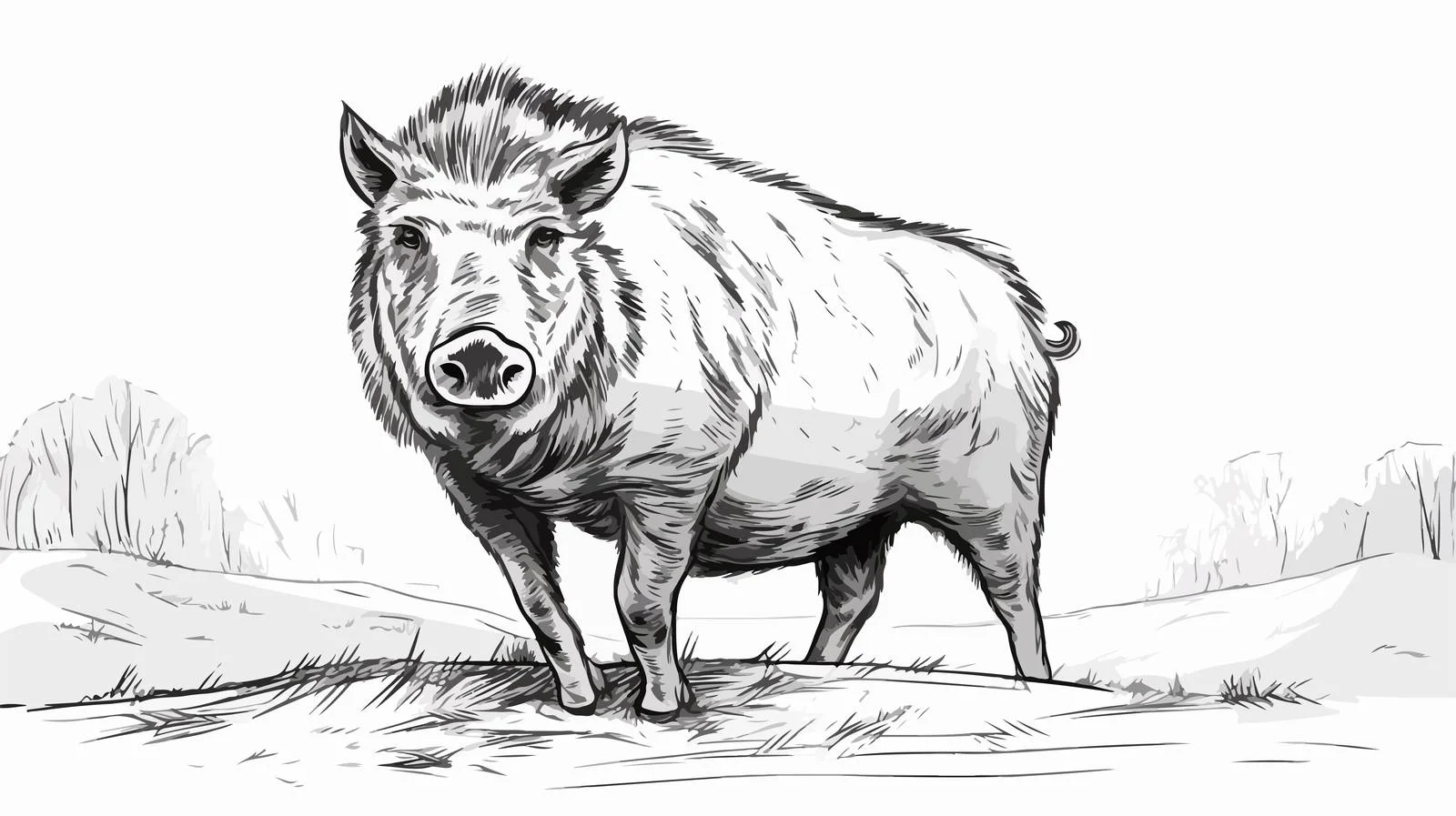 Wild Boar Cartoon Vector Illustration — free download from Dotvec