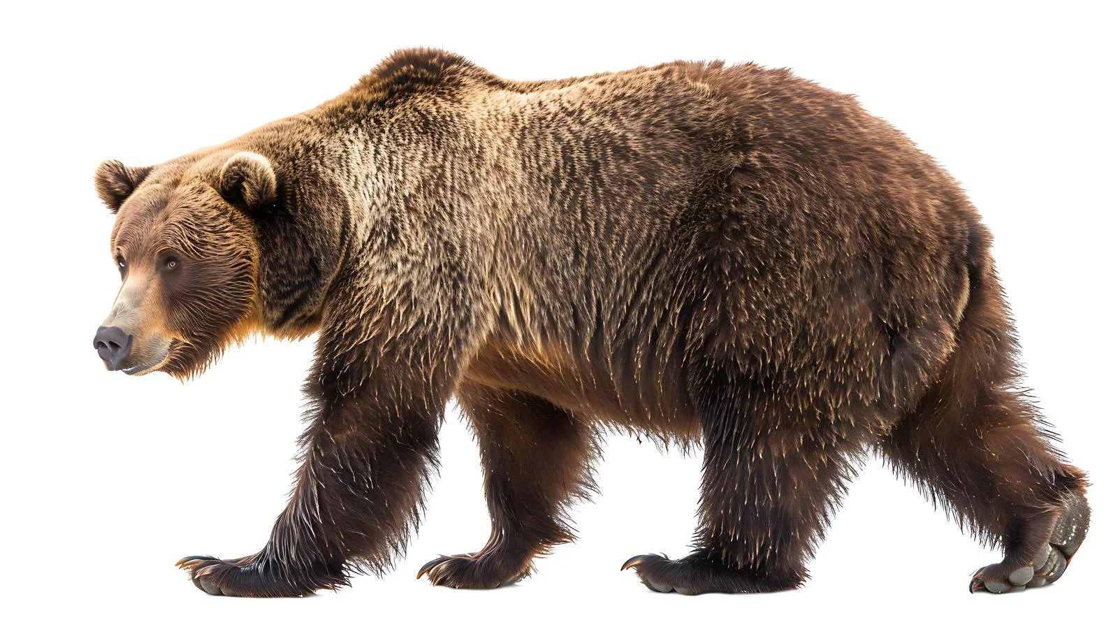 Majestic Brown Bear Close-up Isolated on White — free download from Dotvec