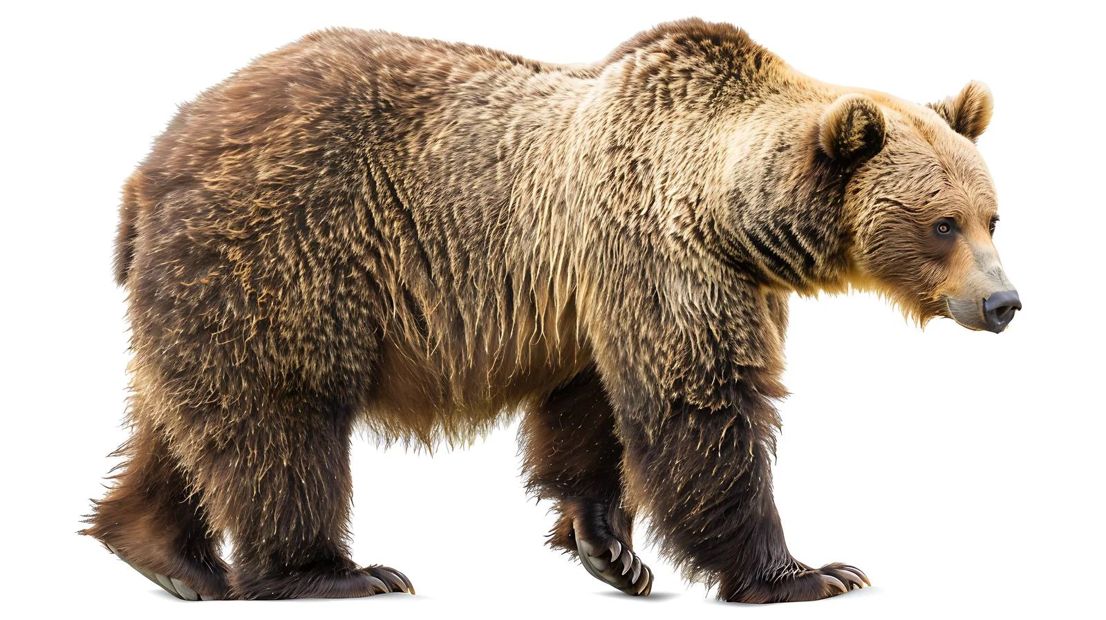Majestic brown bear on white background — free download from Dotvec