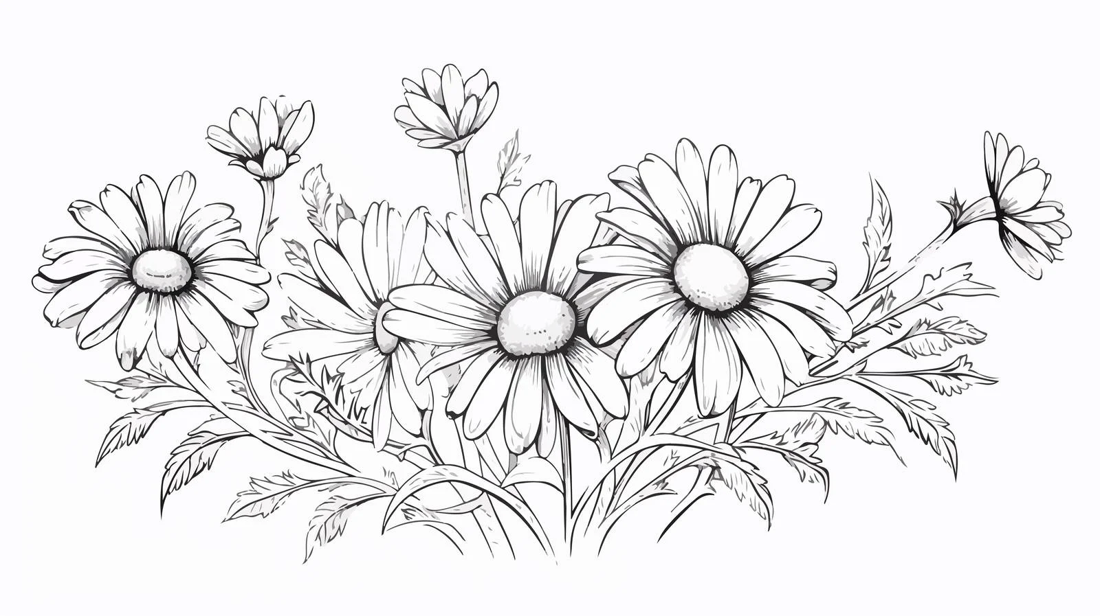 Daisy Doodle Sketch Artwork — free download from Dotvec