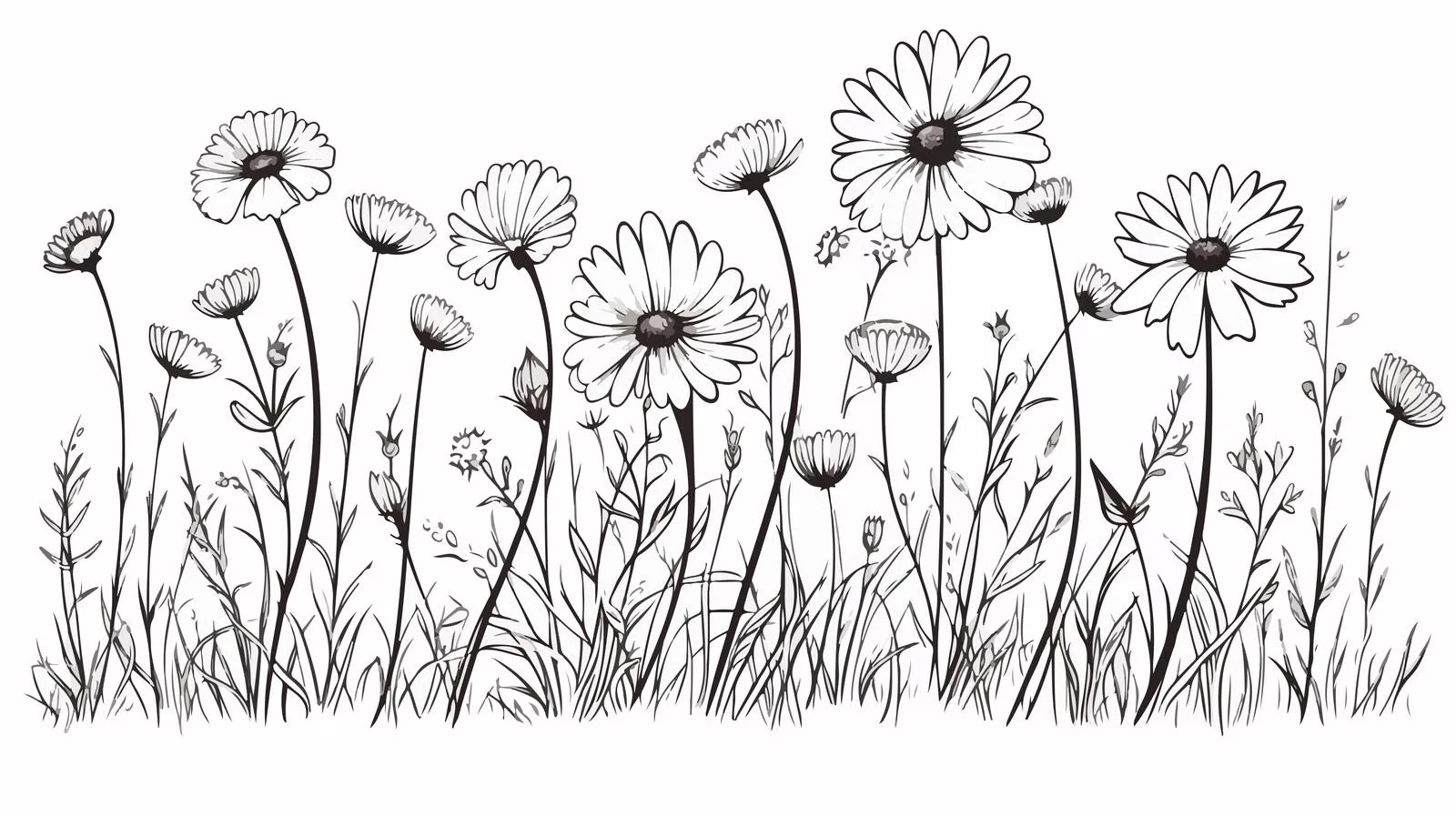 Daisy Doodle Sketch — free download from Dotvec