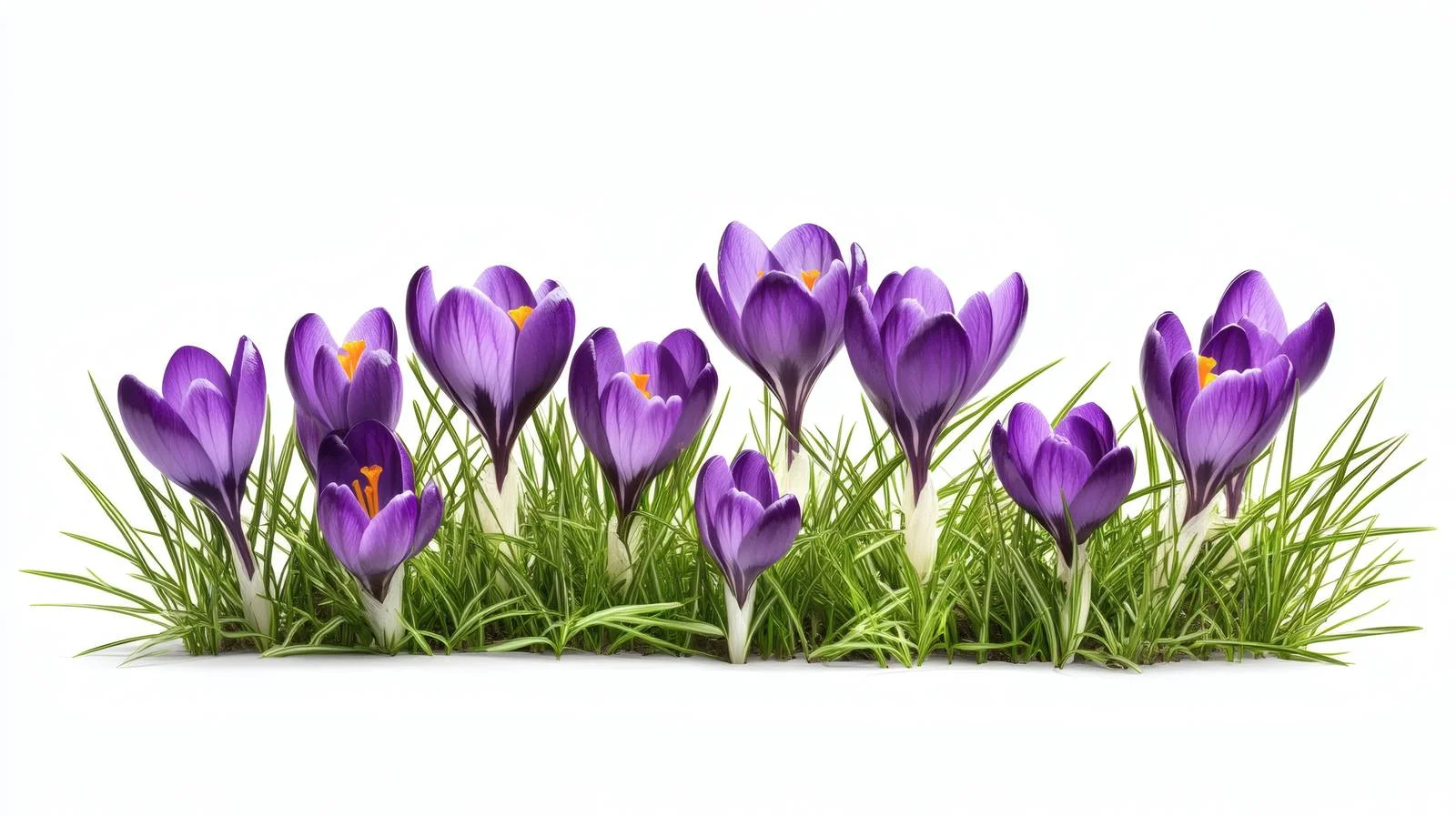 Vibrant Spring Crocuses on White Background — free download from Dotvec