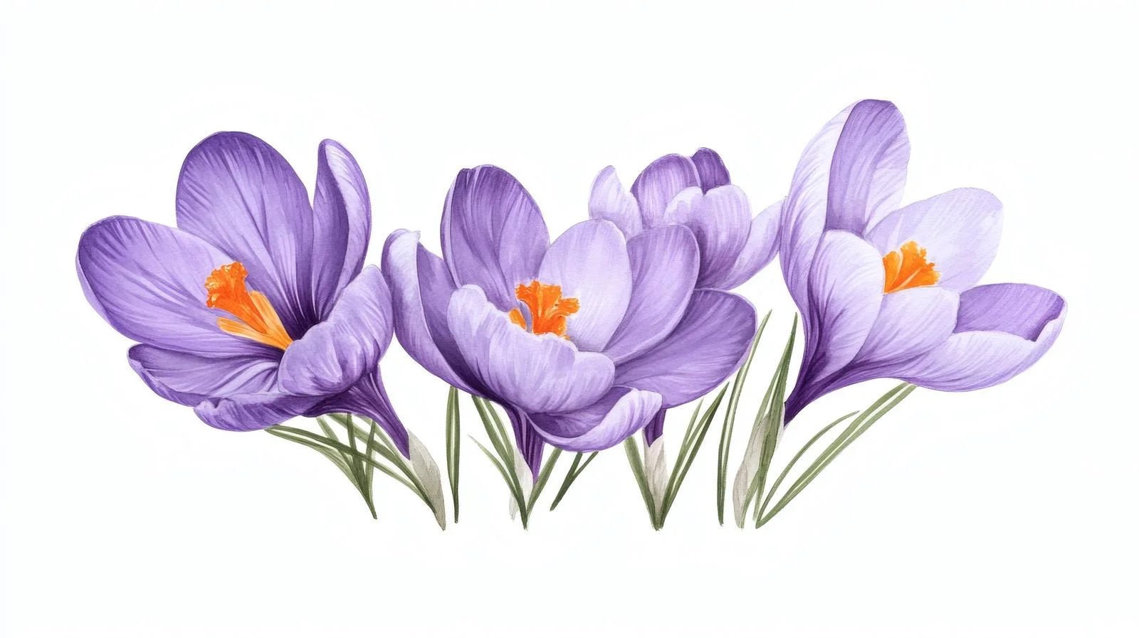 Vibrant Purple Crocuses in Spring Isolation – free crocuses image from Dotvec