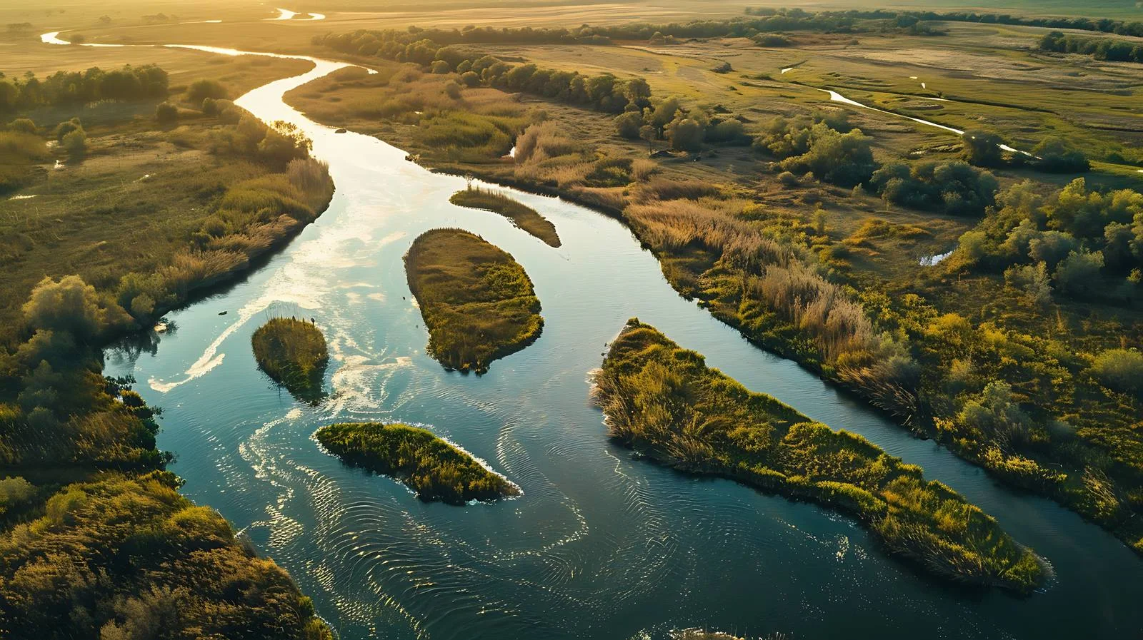 Aerial View of Serene River Wilderness — free download from Dotvec