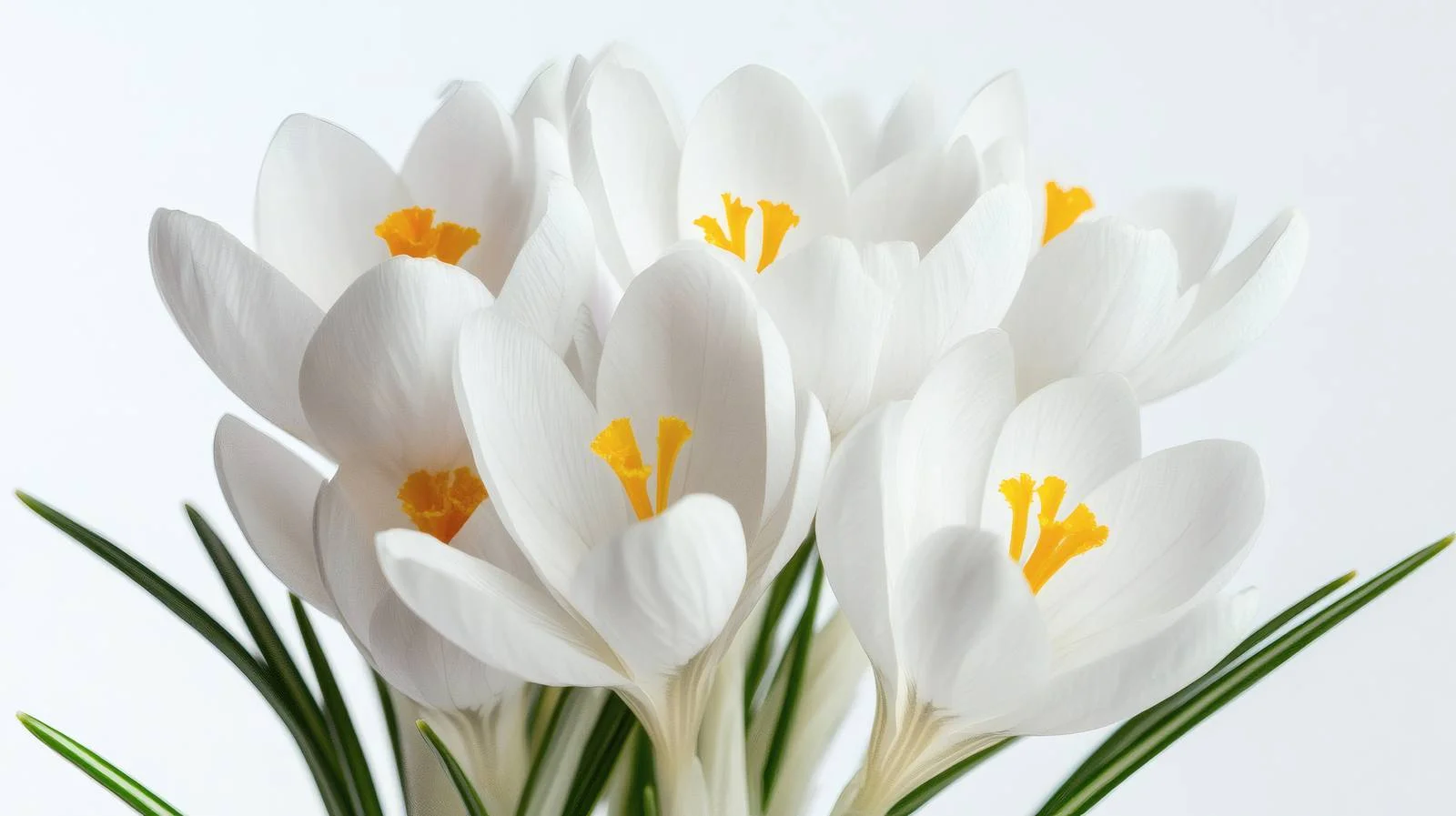 Elegant White Crocus Flowers Spring Isolation — free download from Dotvec