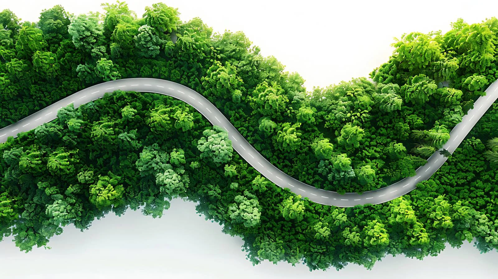 Serene Aerial View of Forested Winding Road — free download from Dotvec