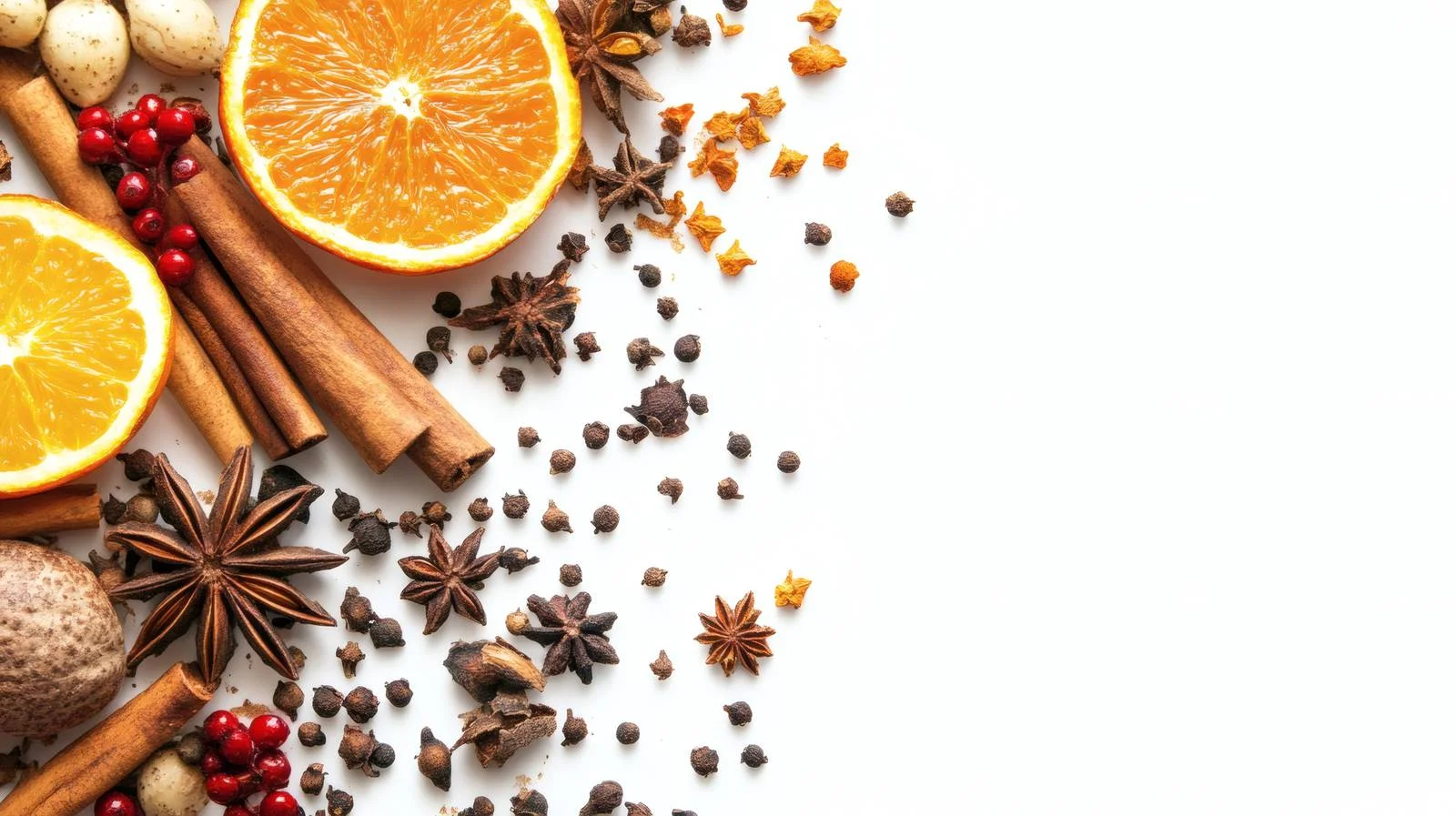 Exquisite Winter Spices on White Background — free download from Dotvec
