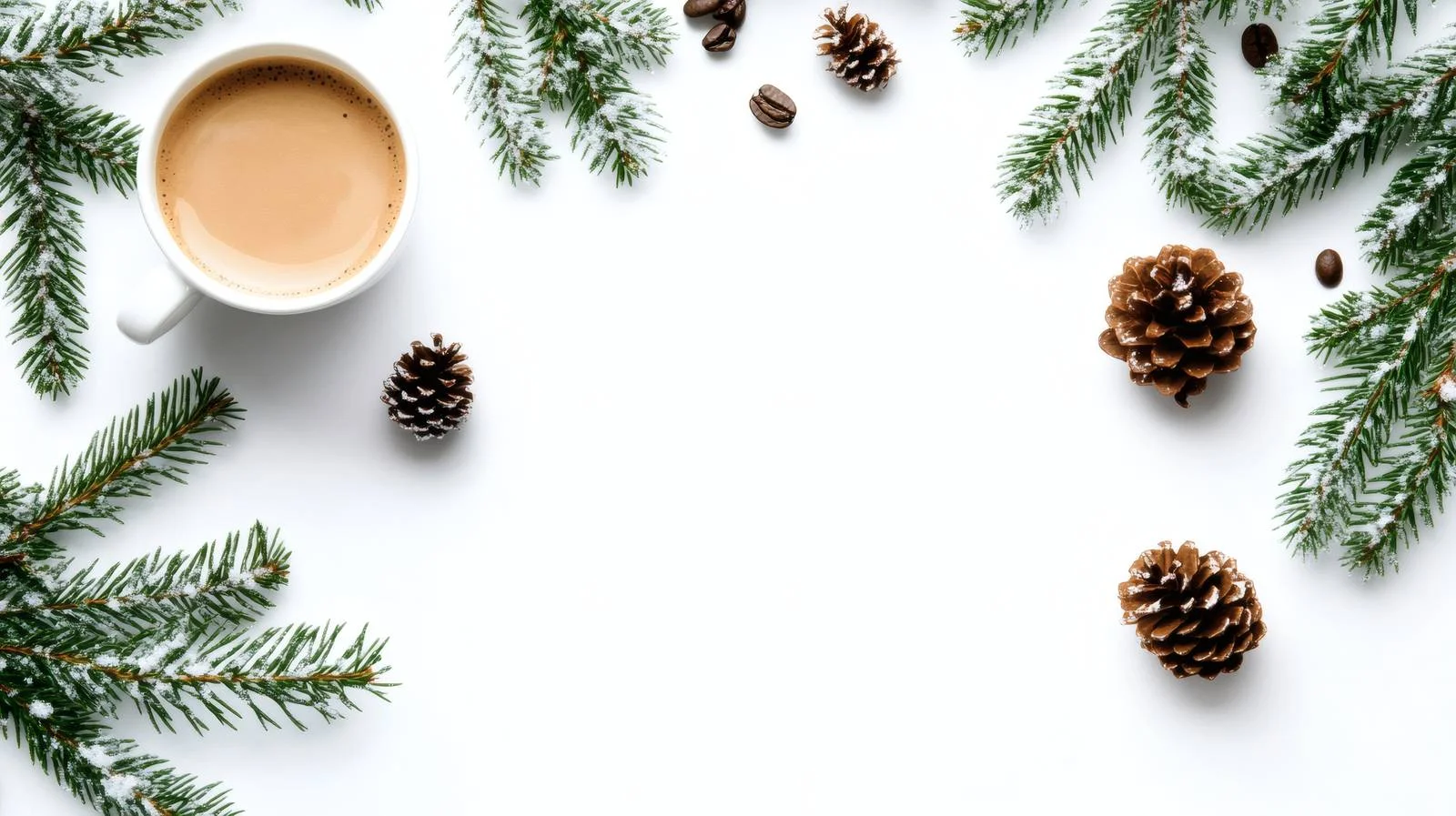 Cozy Winter Scene with Coffee and Pine — free download from Dotvec