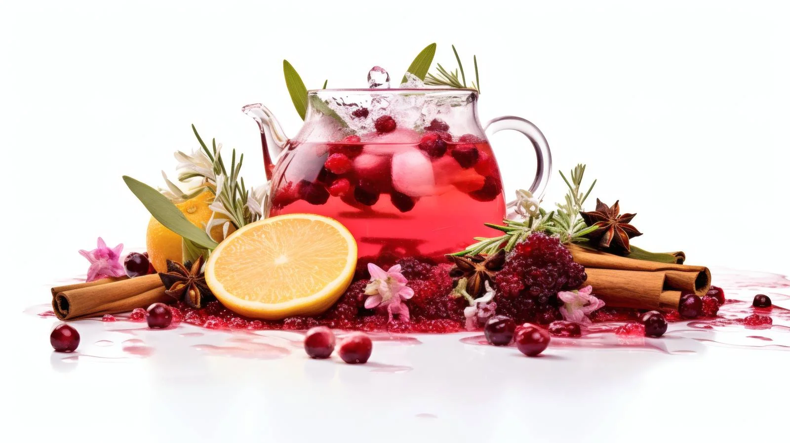 Exquisite Winter Fruit Tea on White — free download from Dotvec
