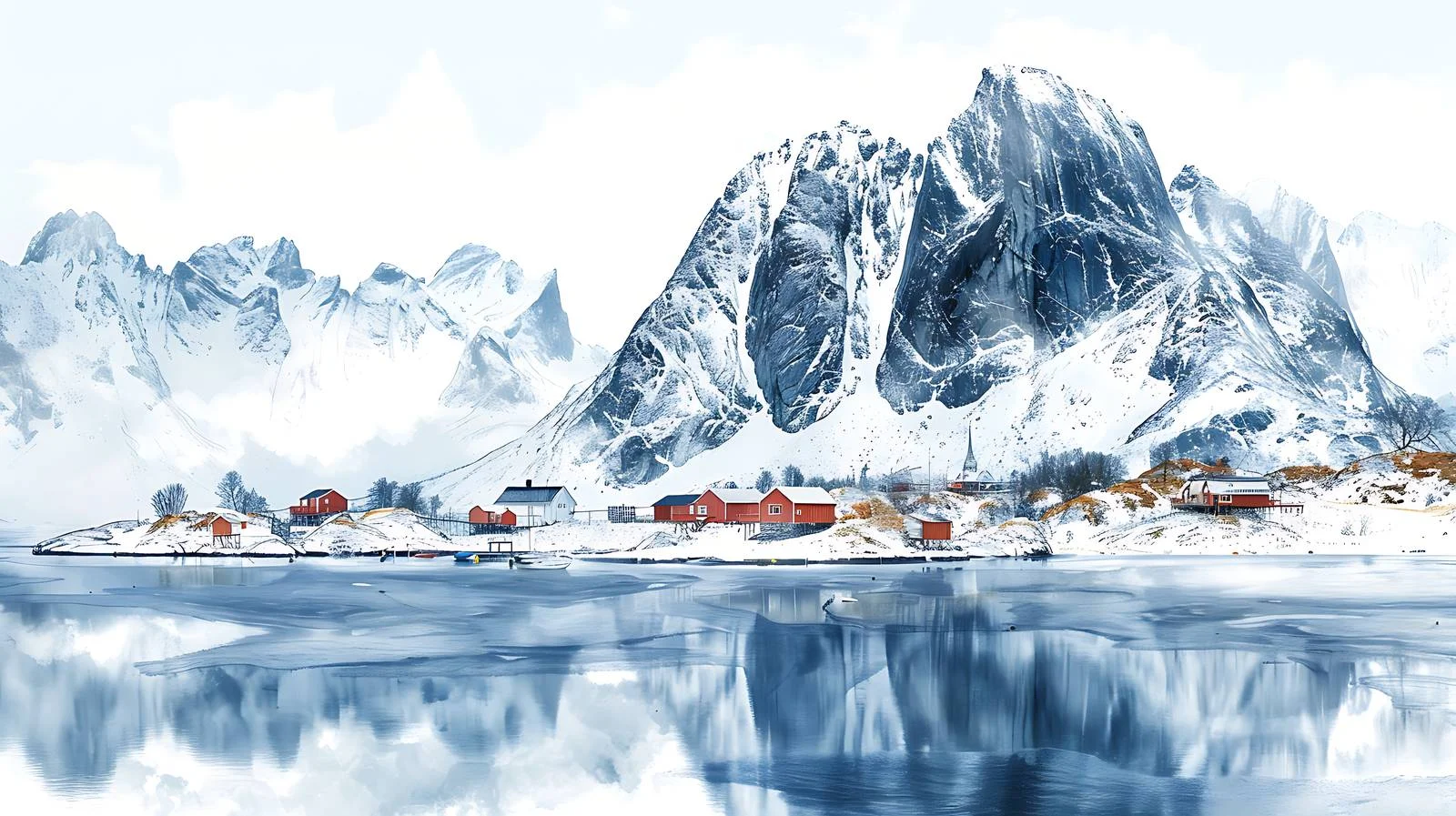 Majestic Winter Scene in Norway's Lofoten Islands — free download from Dotvec