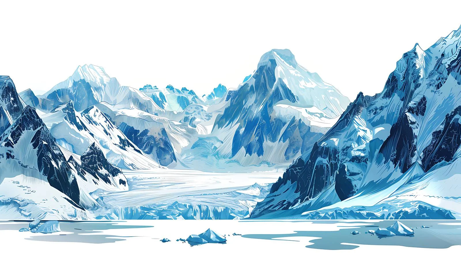 Snowy Mountain Landscape with Glacier View — free download from Dotvec