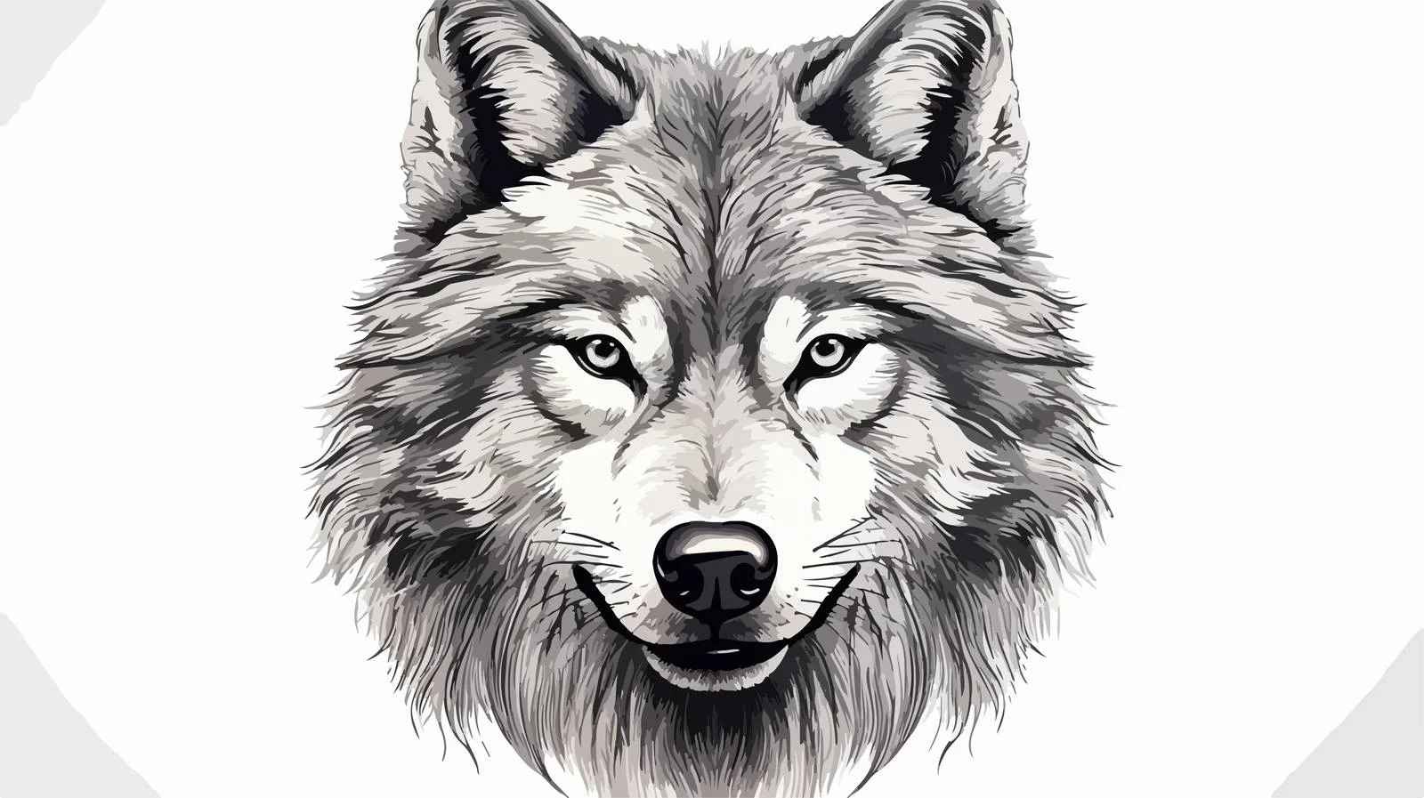 Realistic Hand-Drawn Wolf Face Sketch — free download from Dotvec
