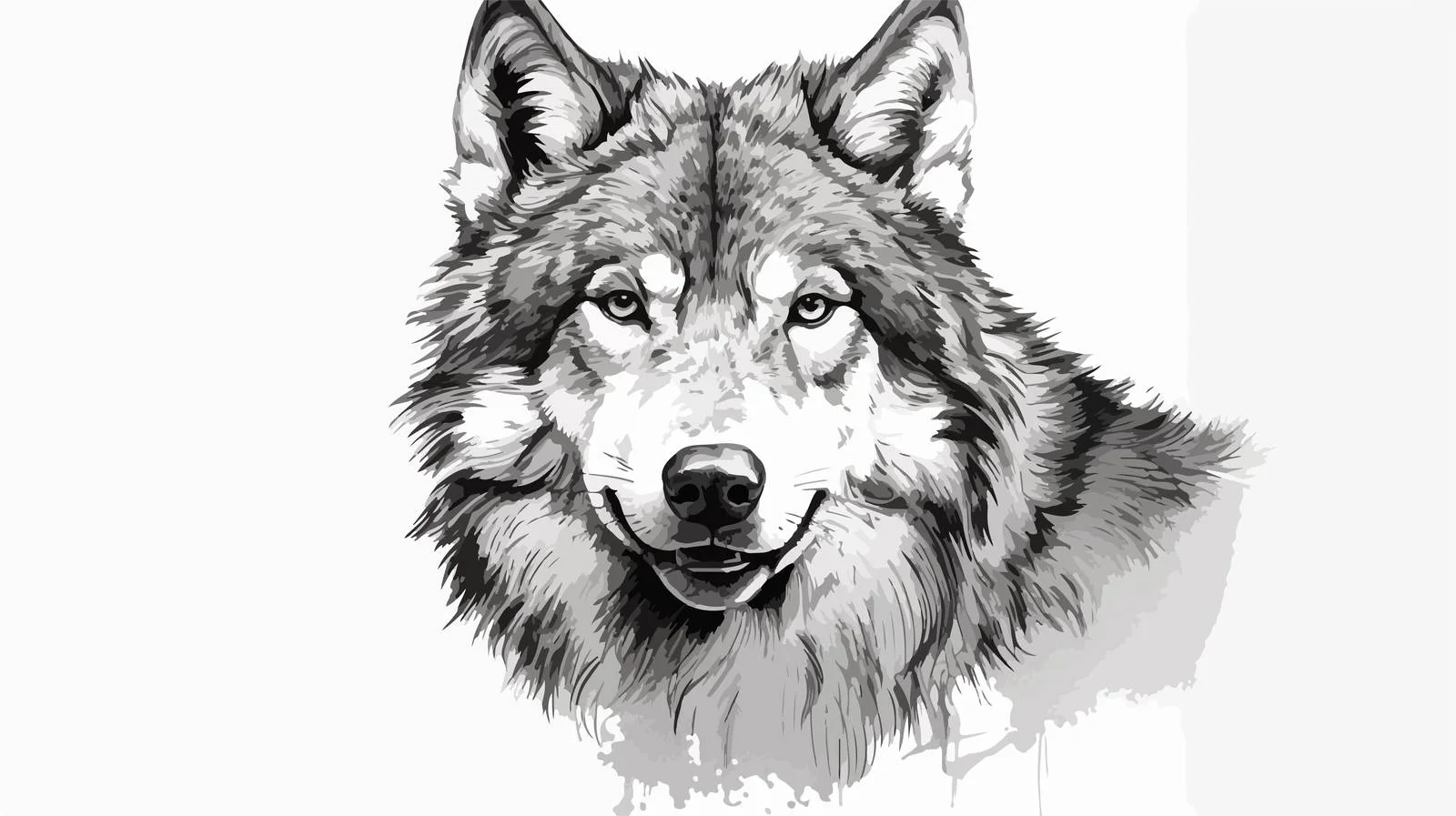 Realistic Wolf Face Sketch Illustration — free download from Dotvec
