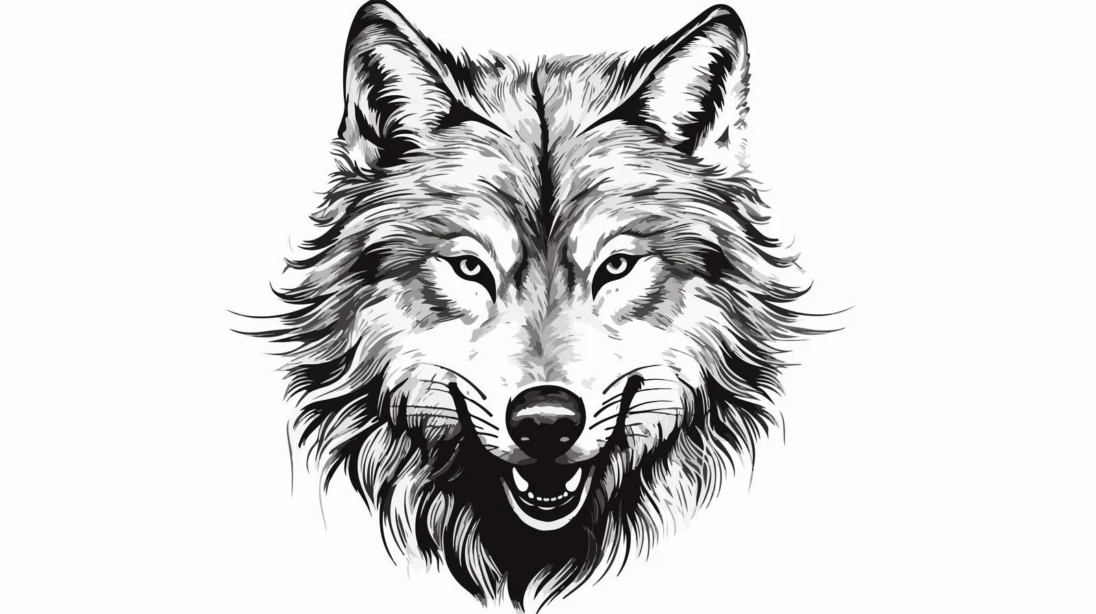 Realistic Wolf Face Sketch Illustration — free download from Dotvec