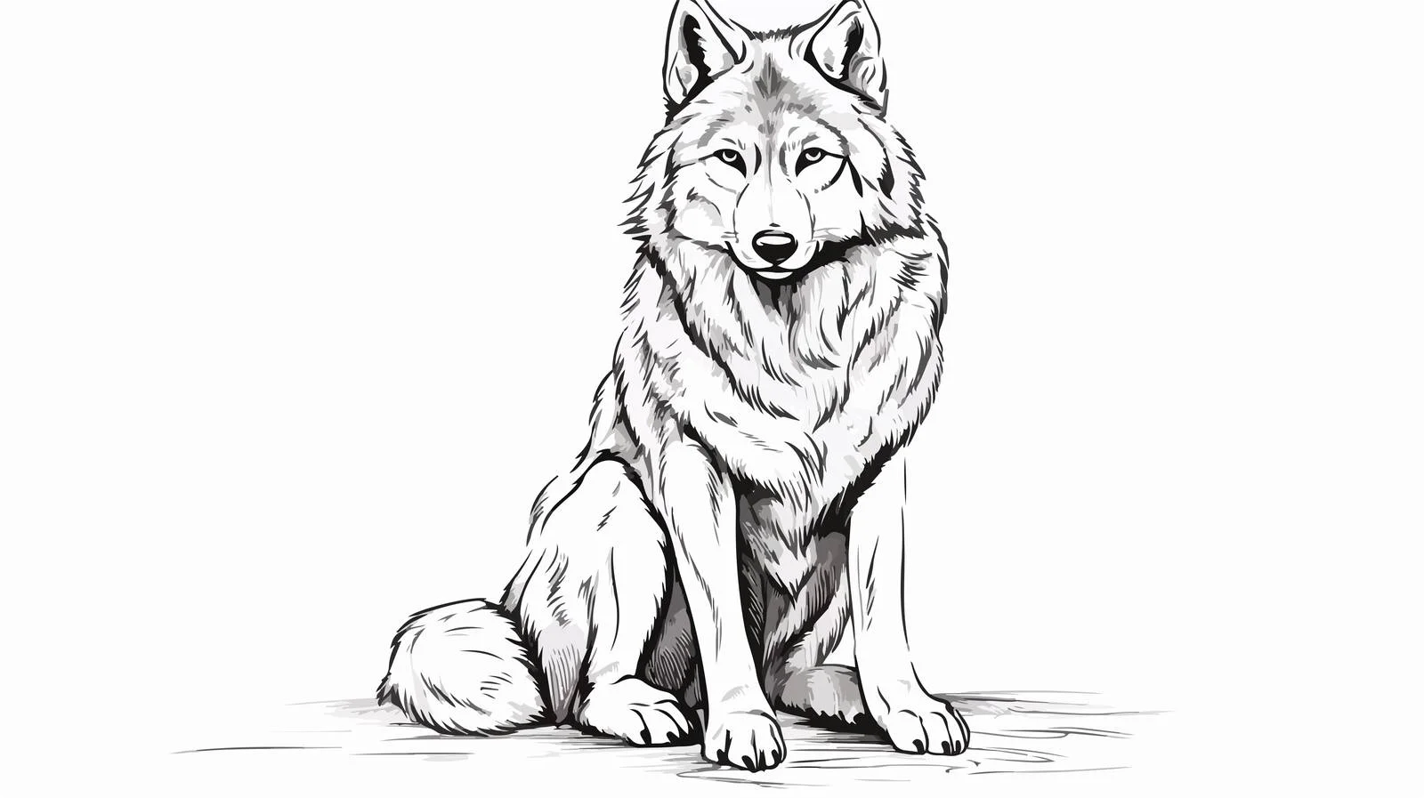 Wolf Doodle Sketch Vector Illustration — free download from Dotvec