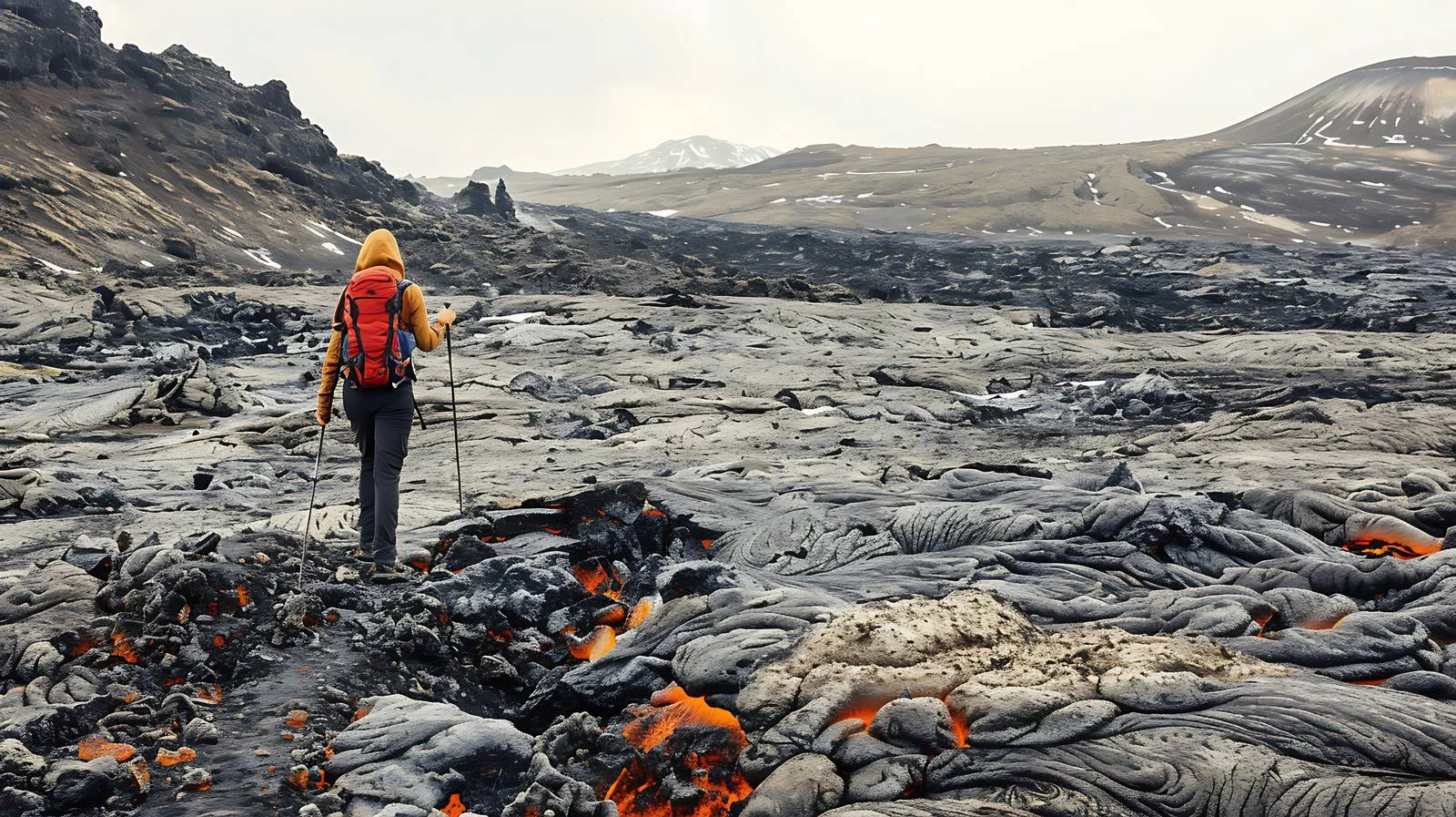 Exploring volcanic terrain at Krafla crater — free download from Dotvec