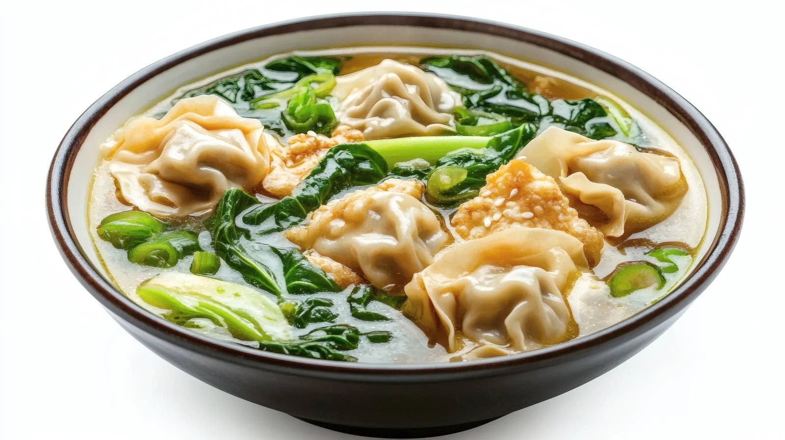 Wonton Soup Bok Choy White Background — free download from Dotvec