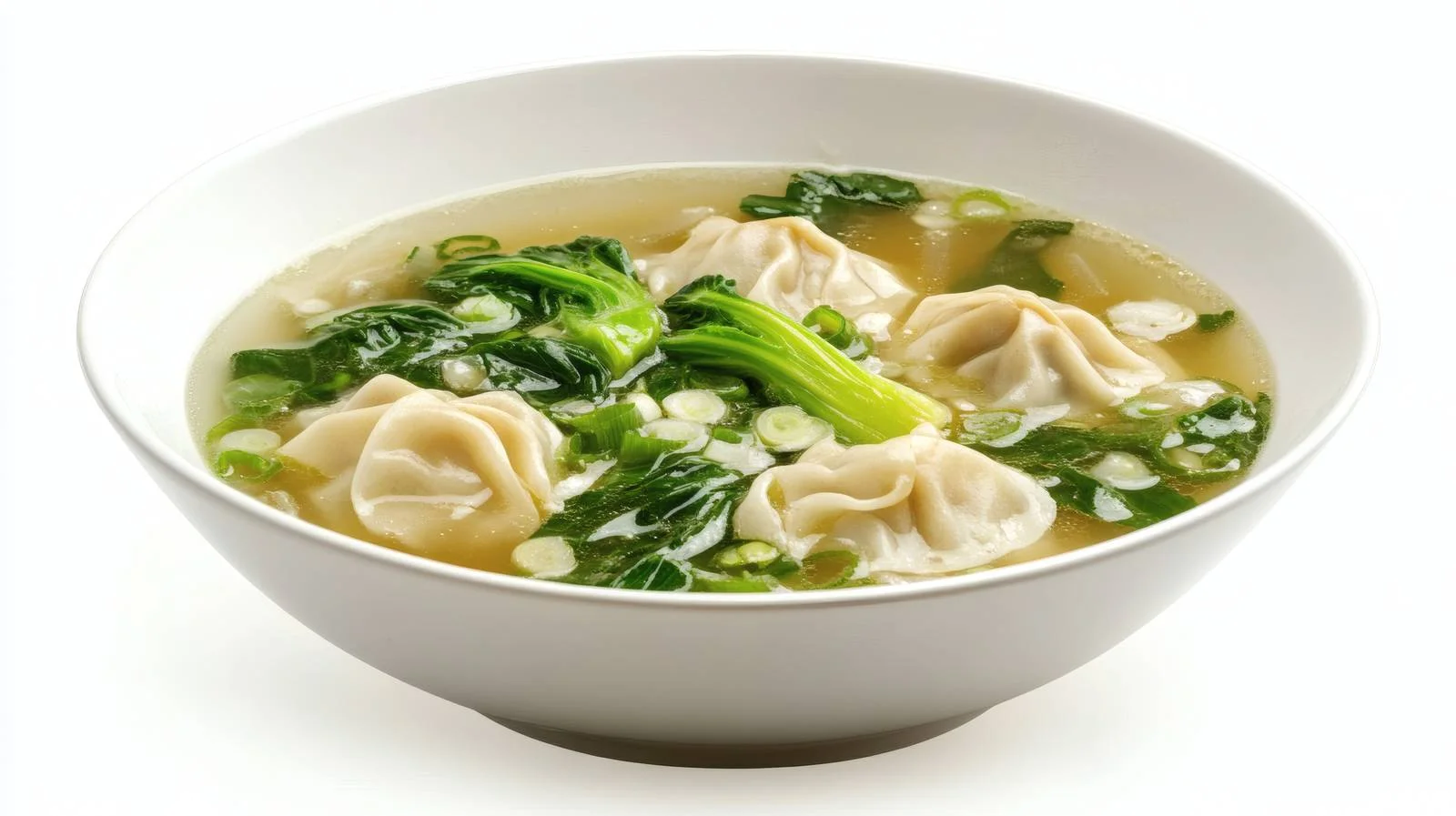 Wonton Soup Bok Choy White Background — free download from Dotvec