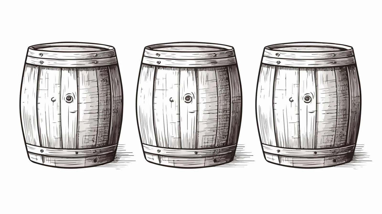 Hand-drawn Winemaking Barrels Sketch — free download from Dotvec