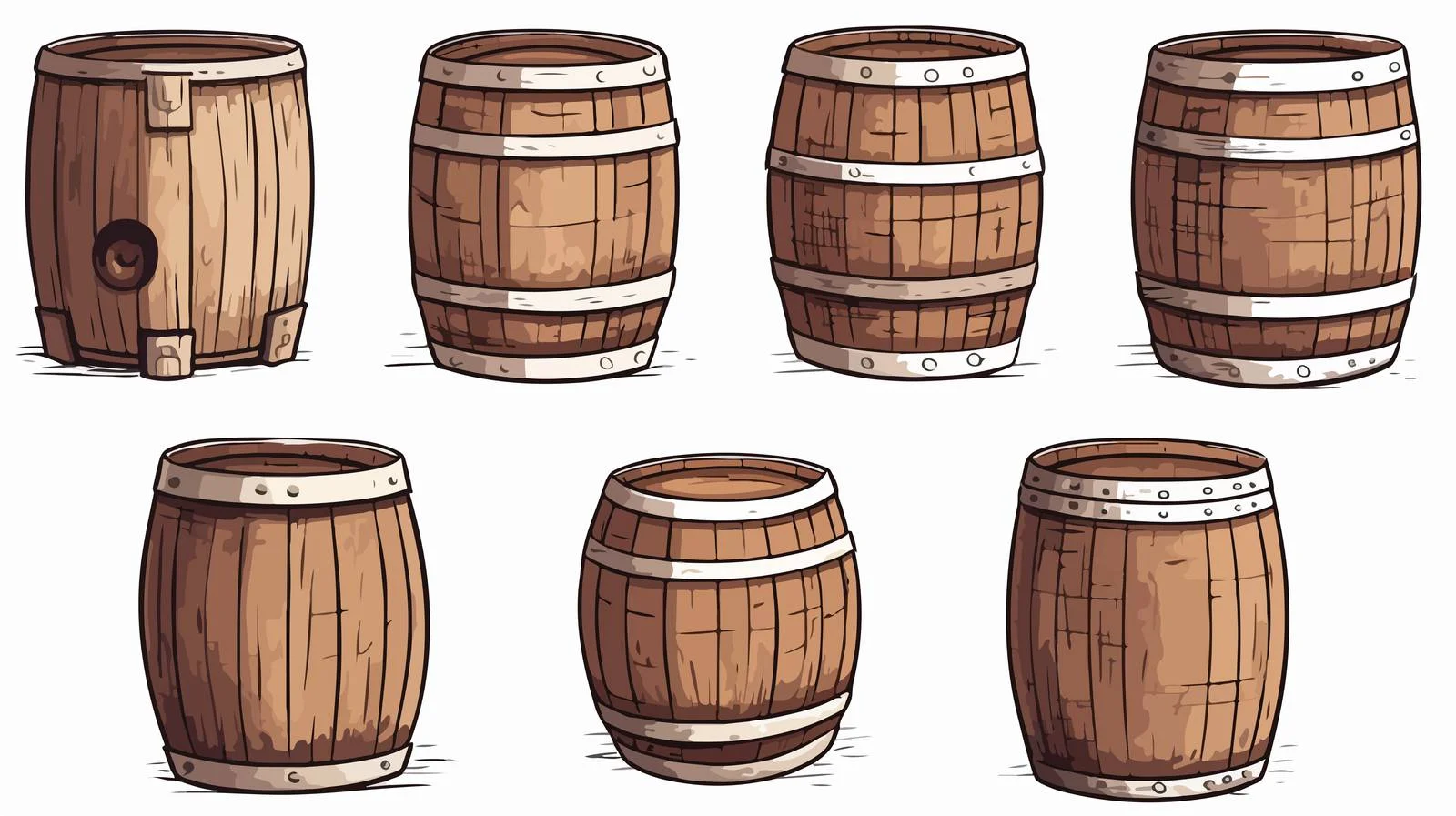 Hand-Drawn Winemaking Barrels Sketch – free fermentation image from Dotvec