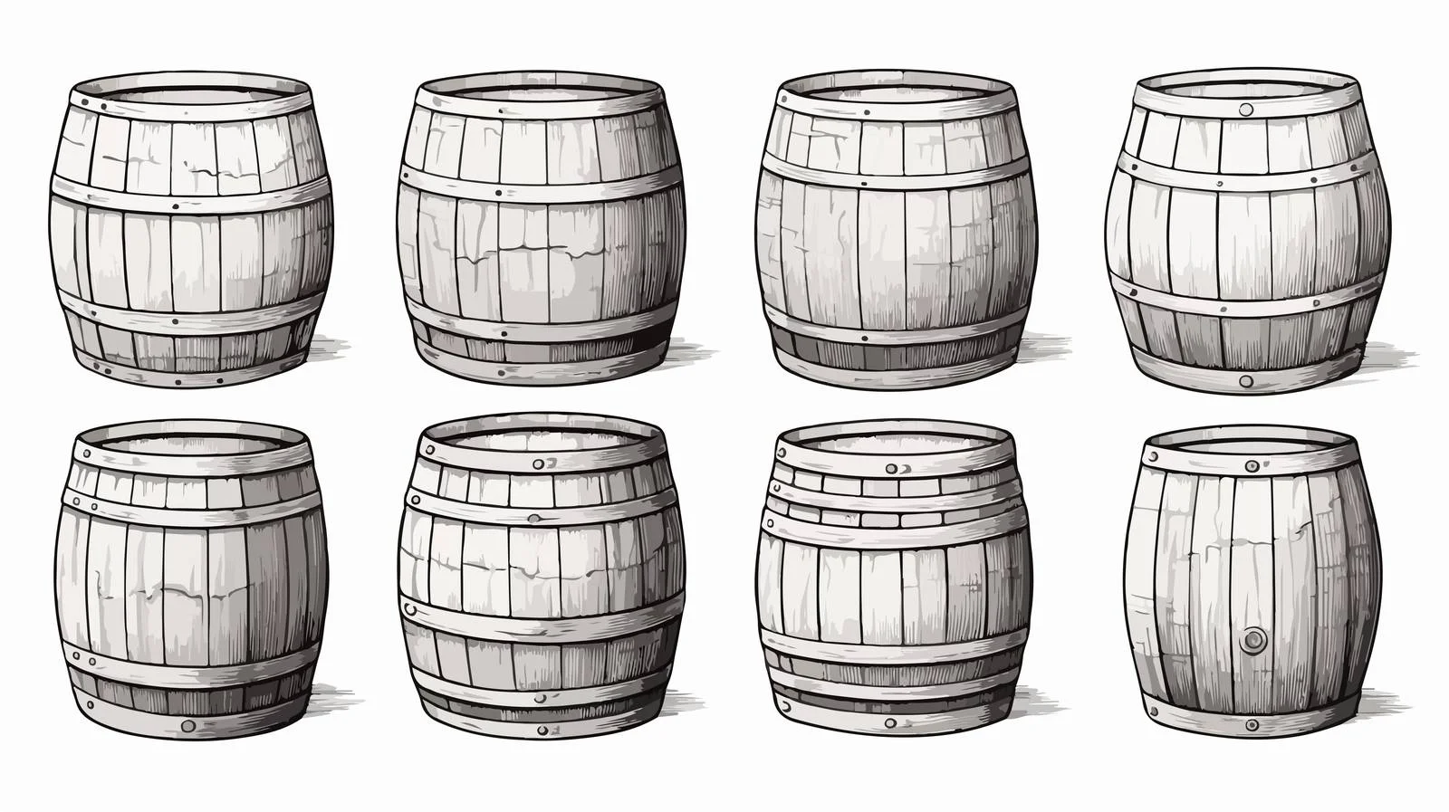 Hand-Drawn Wine Barrel Sketch — free download from Dotvec