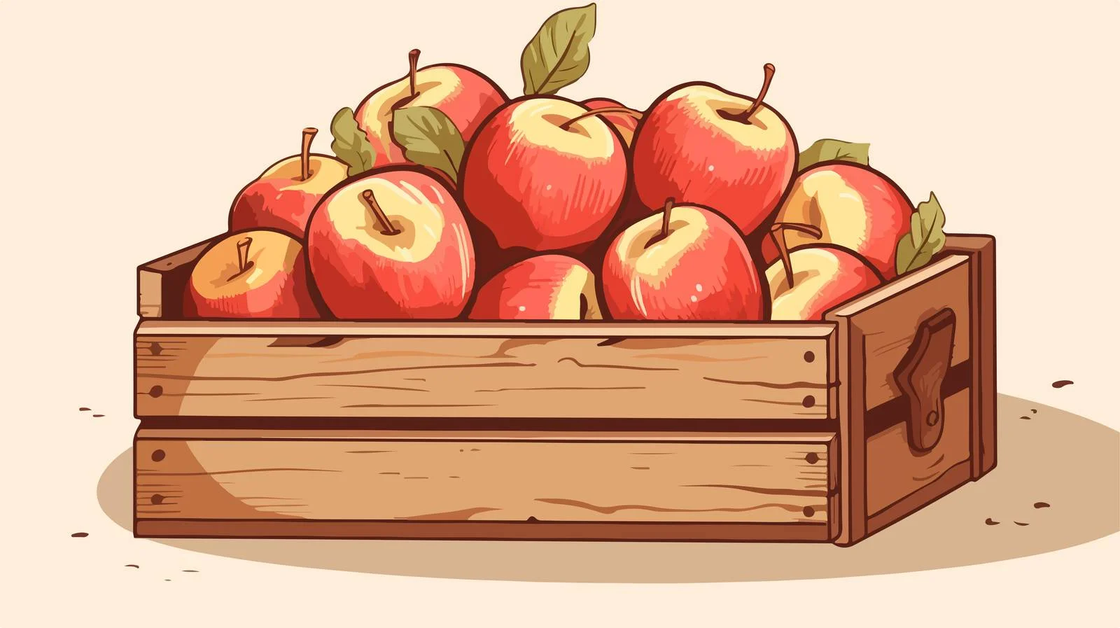 Ripe Apples in Wooden Box — free download from Dotvec