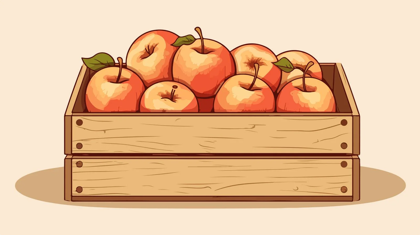 Autumn Harvest Wooden Apple Box — free download from Dotvec