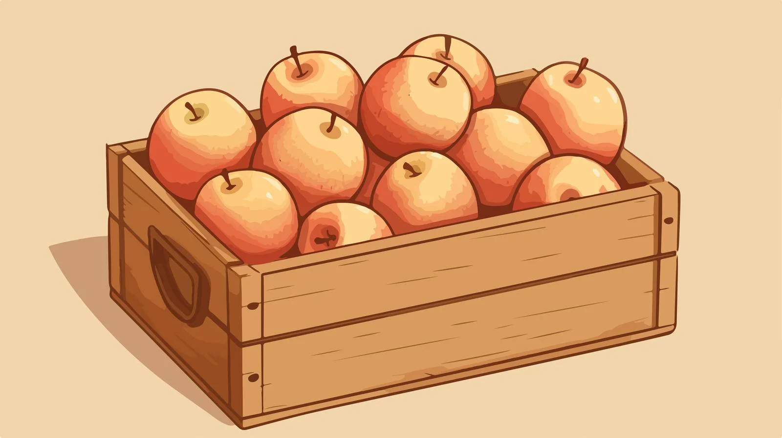 Ripe Apples in Wooden Box — free download from Dotvec
