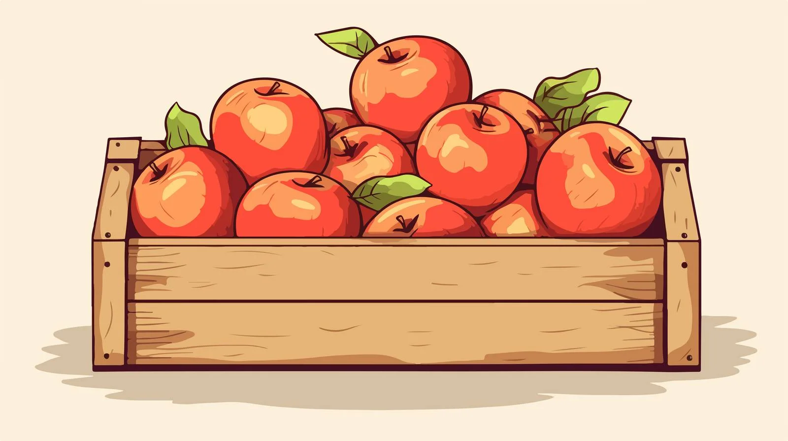 Ripe Apples in Wooden Box — free download from Dotvec