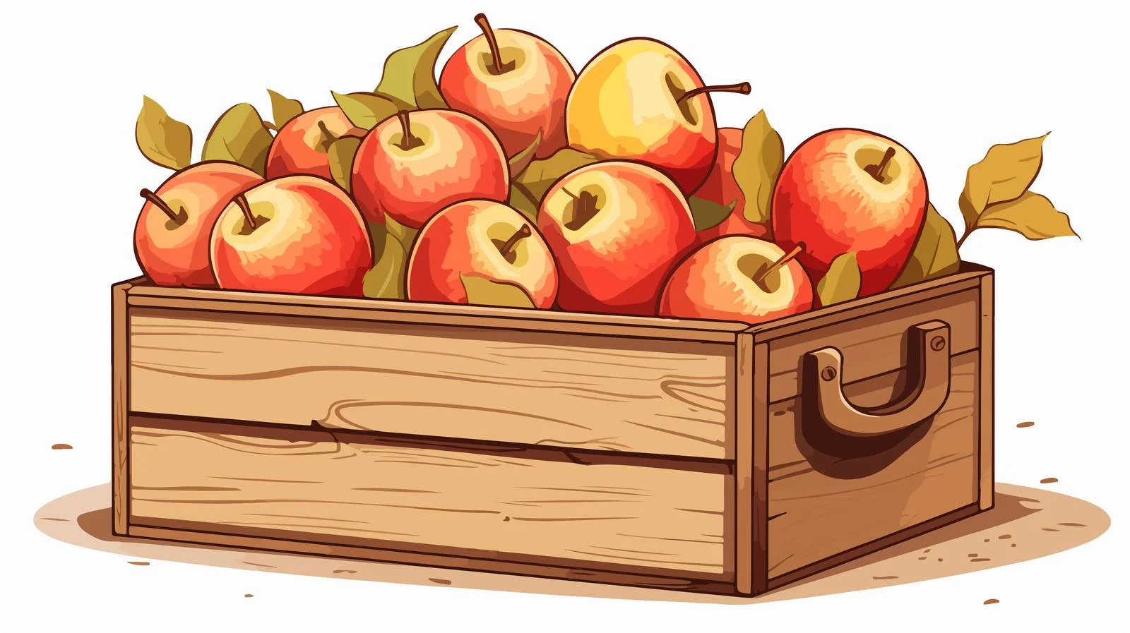 Autumn Harvest Apples Wooden Box — free download from Dotvec