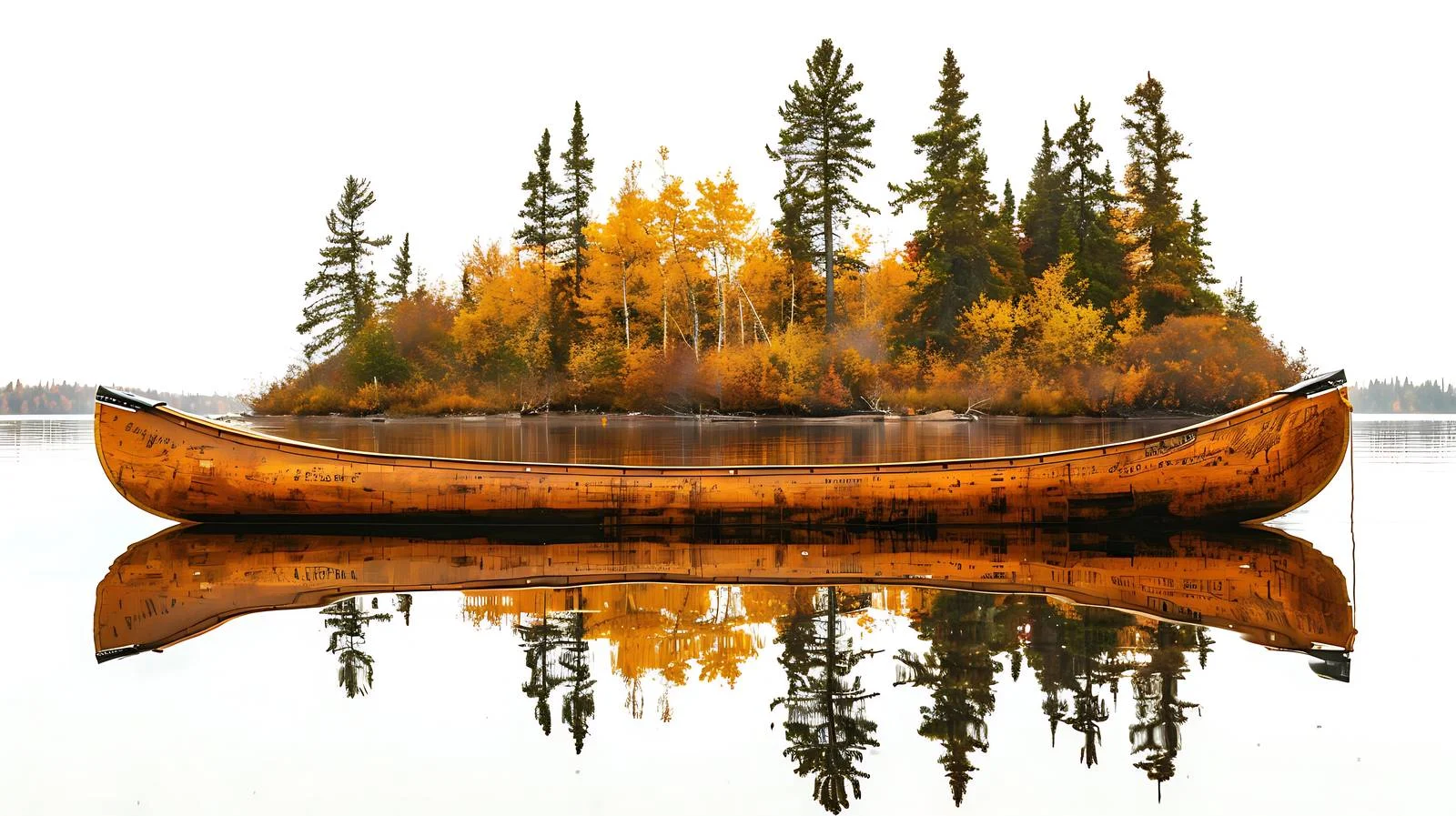 Tranquil Wooden Canoe on Blue Lake — free download from Dotvec