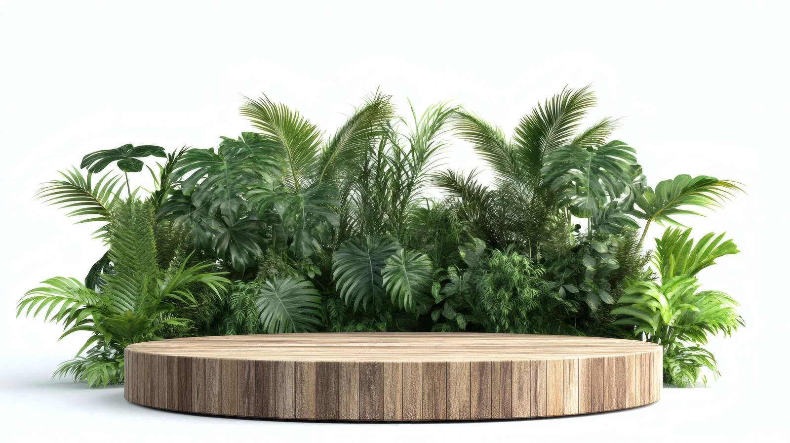 Tropical Forest Wooden Podium with White Background – free podium image from Dotvec