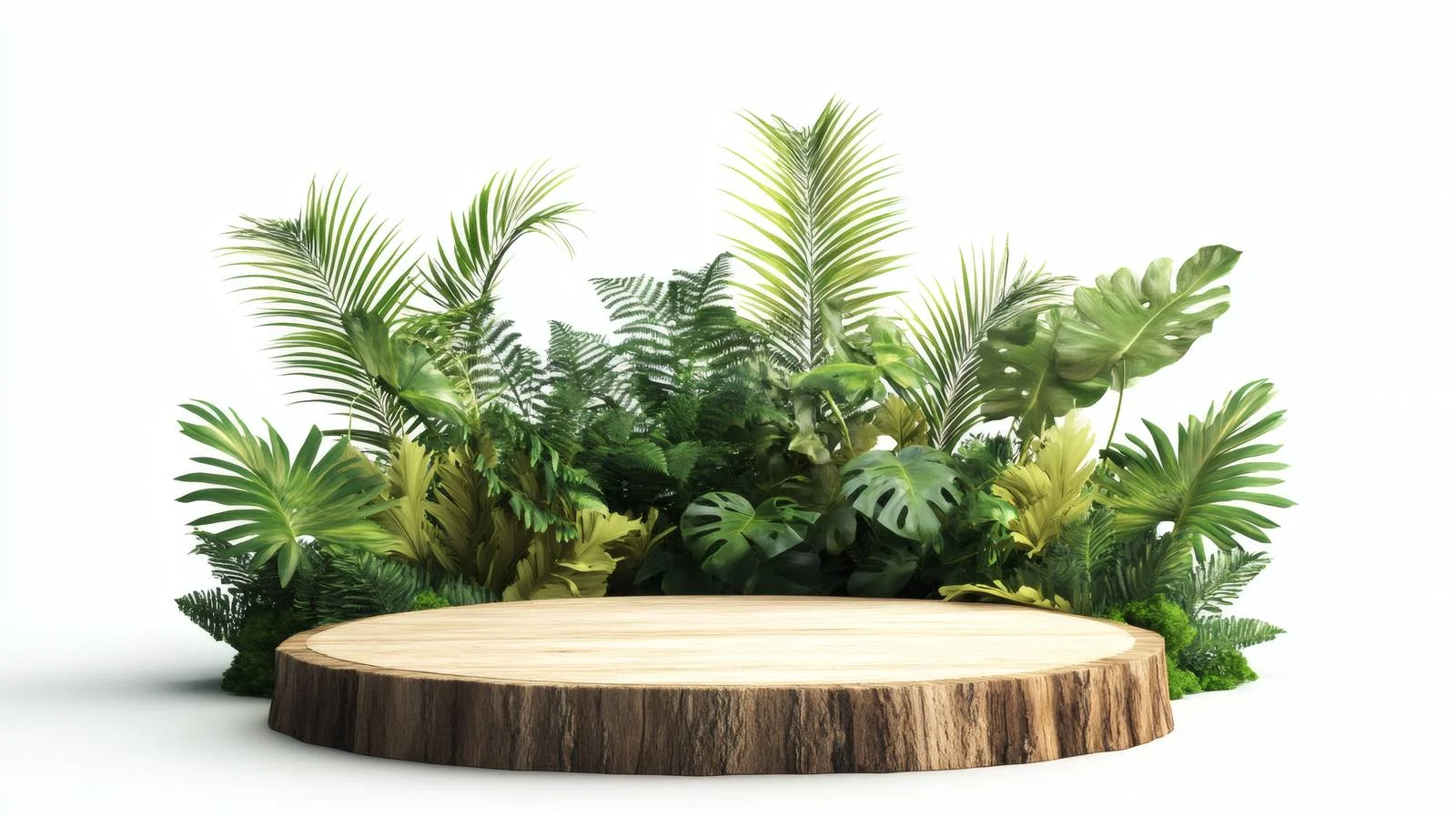 Elegant Wooden Podium in Lush Jungle Setting – free podium image from Dotvec