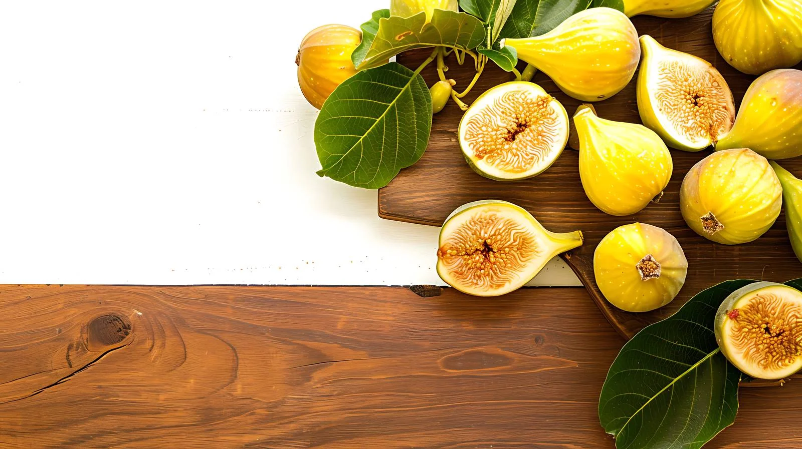 Elegant wooden table setting with ripe sweet yellow fruit picture — free download from Dotvec