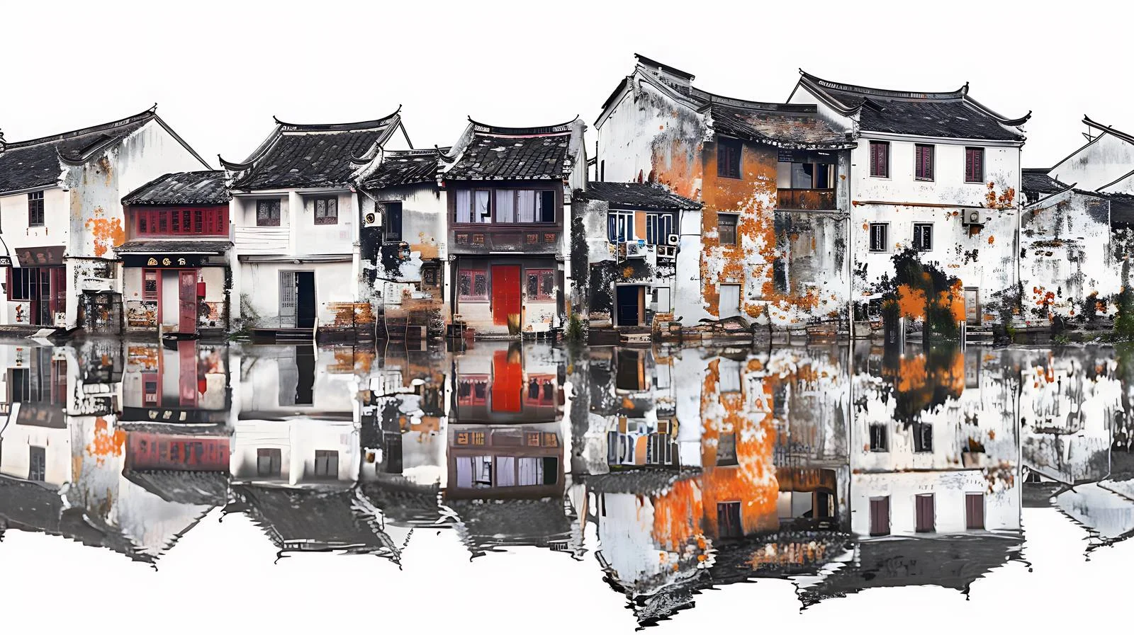 Xitang Ancient Town on White Background – free xitang image from Dotvec