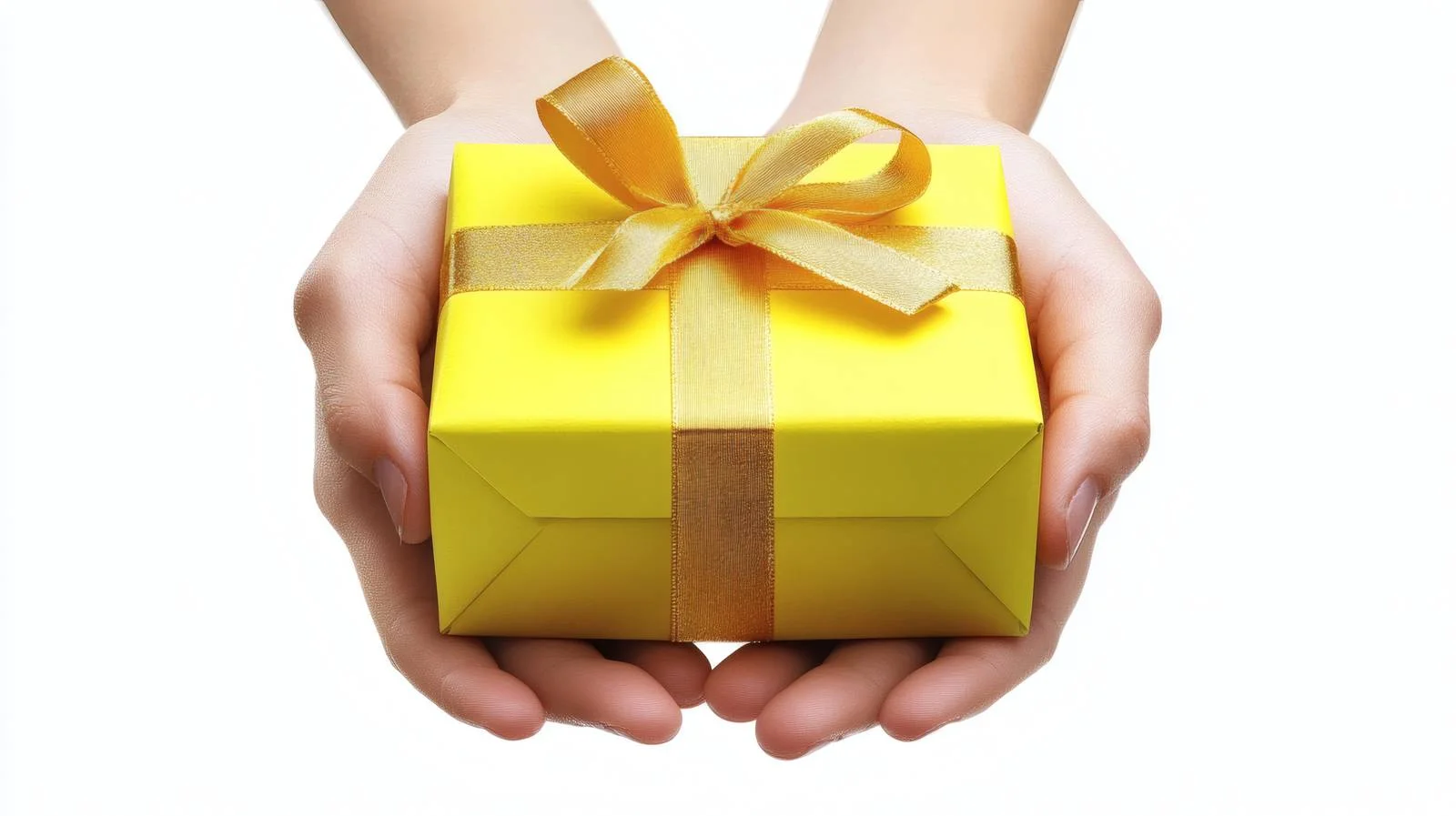 Elegant Yellow Gift Box White Background — free download from Dotvec
