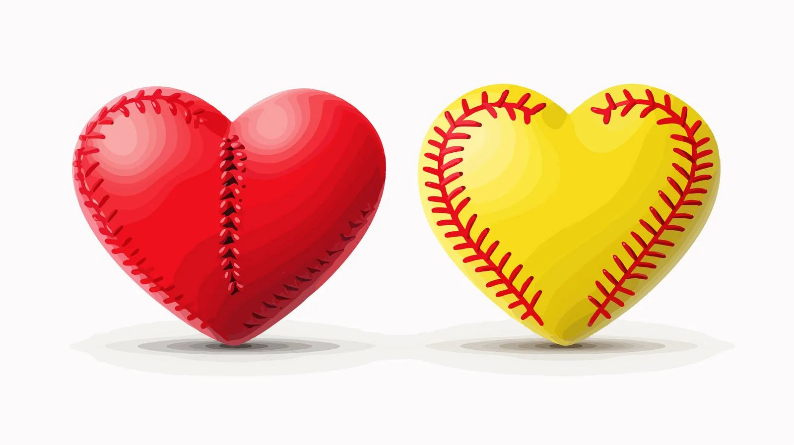 Heart Shaped Baseball Pair — free download from Dotvec